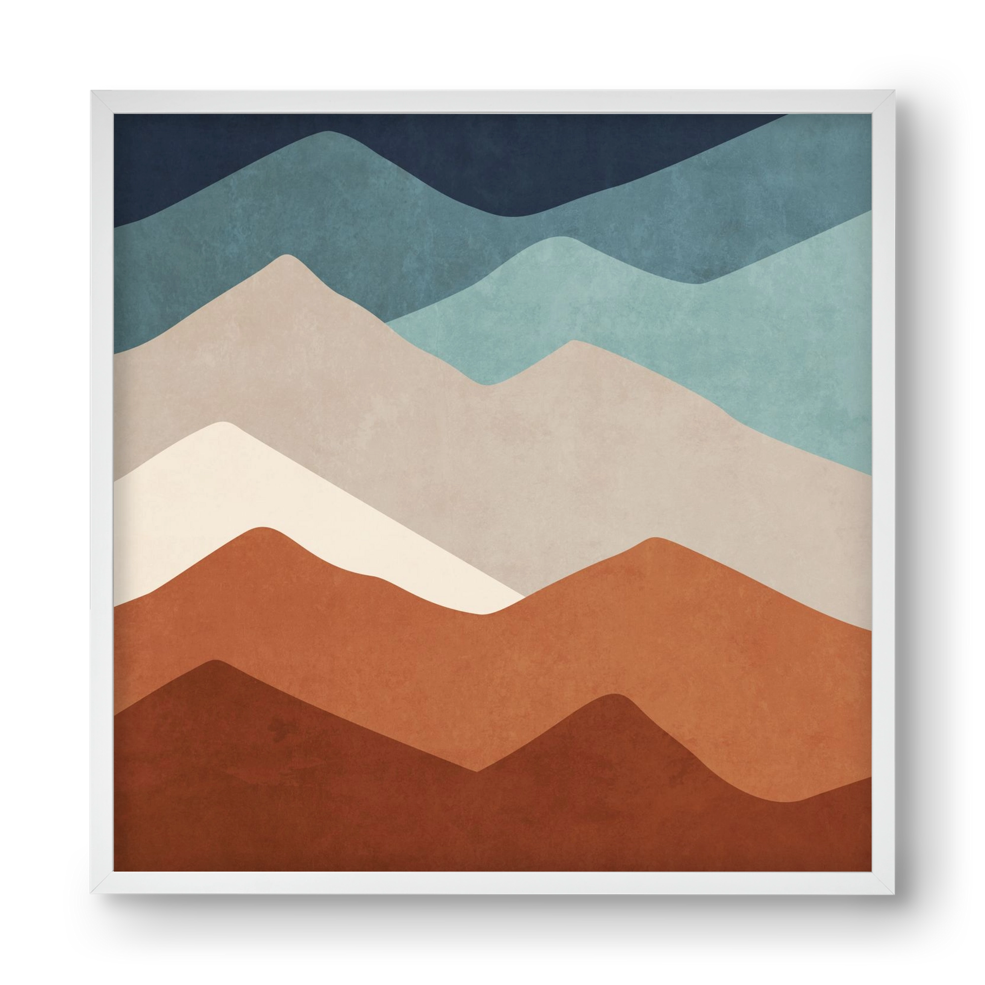 MINIMAL TROPICAL ART - LANDSCAPE 03, 40x40 cm (40x40 cm), Fehér keret