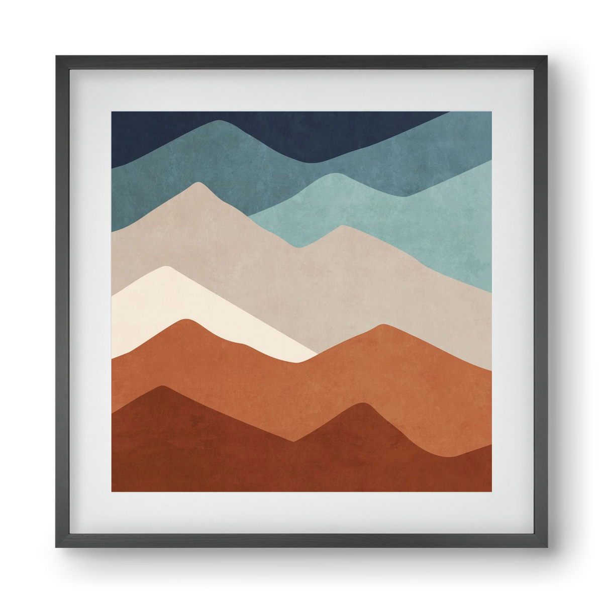 MINIMAL TROPICAL ART - LANDSCAPE 03, 40x40 cm (30x30 cm), Fekete keret, paszpartuval