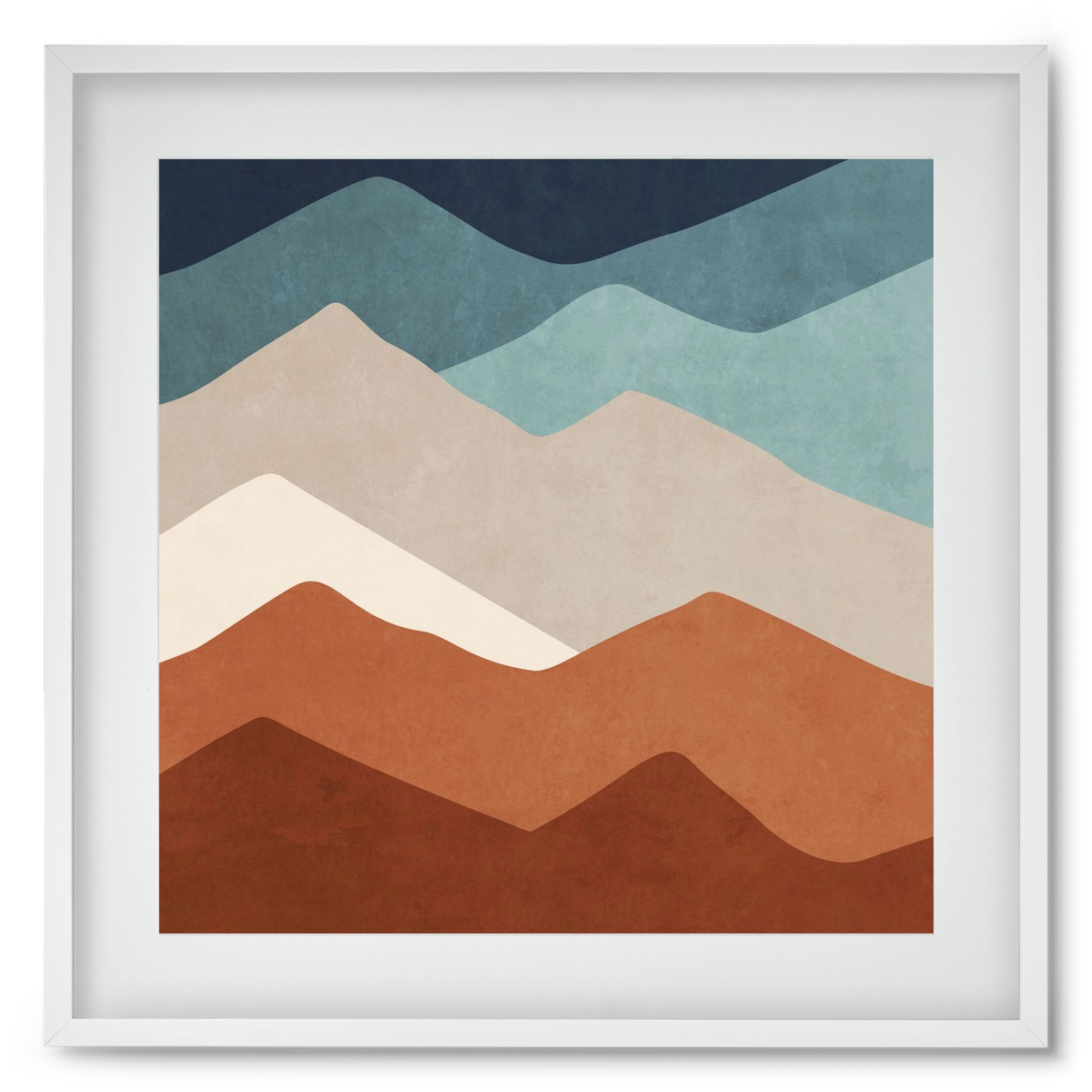 MINIMAL TROPICAL ART - LANDSCAPE 03, 50x50 cm (40x40 cm), Fehér keret, paszpartuval