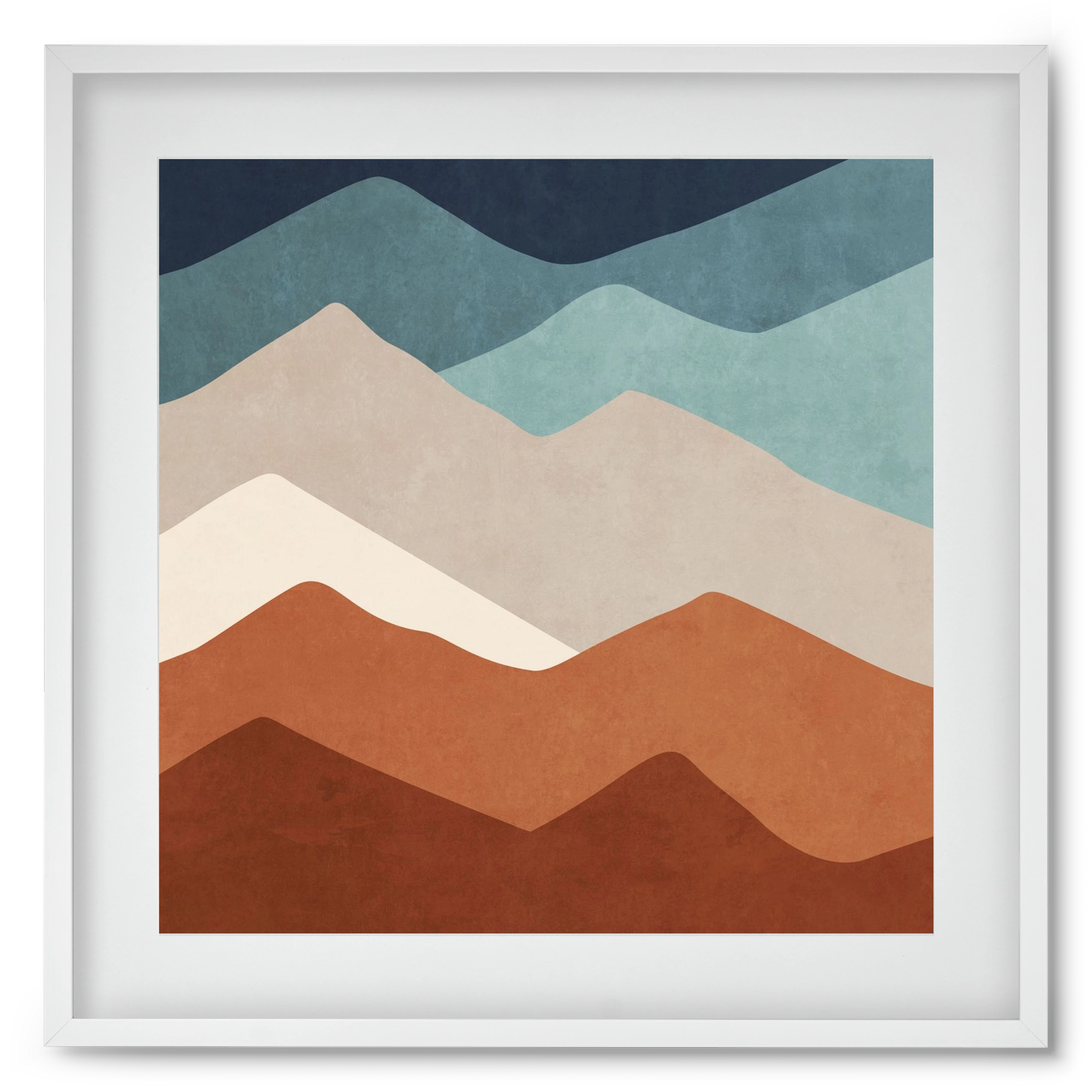 MINIMAL TROPICAL ART - LANDSCAPE 03, 50x50 cm (40x40 cm), Fehér keret, paszpartuval