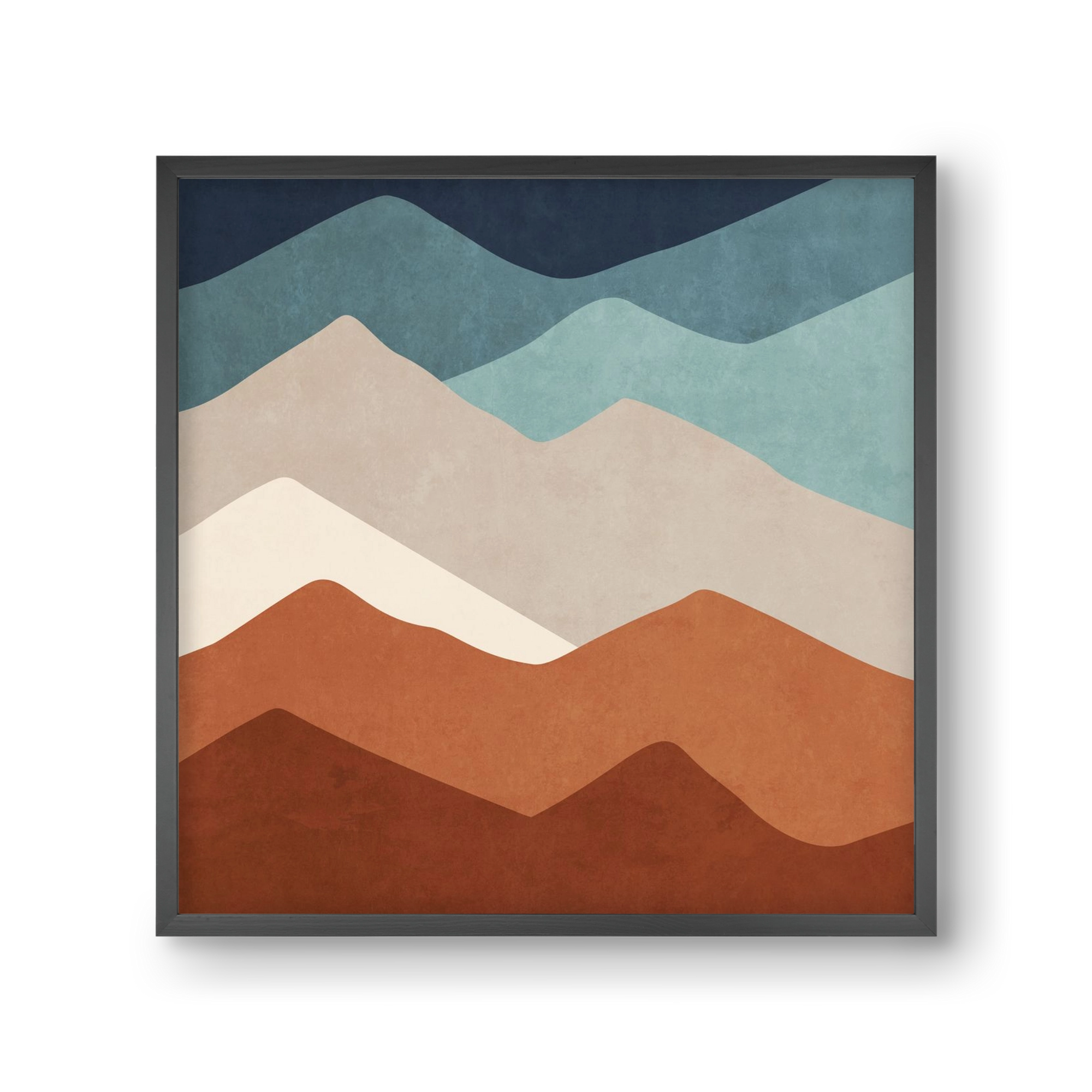 MINIMAL TROPICAL ART - LANDSCAPE 03, 30x30 cm (30x30 cm), Fekete keret