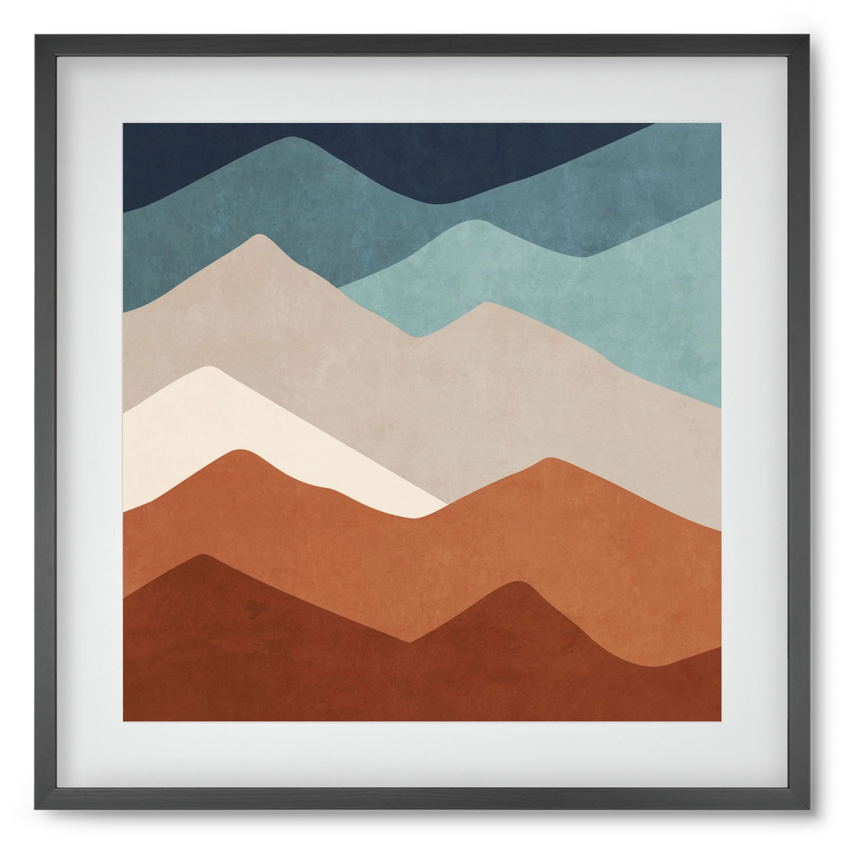 MINIMAL TROPICAL ART - LANDSCAPE 03, 50x50 cm (40x40 cm), Fekete keret, paszpartuval