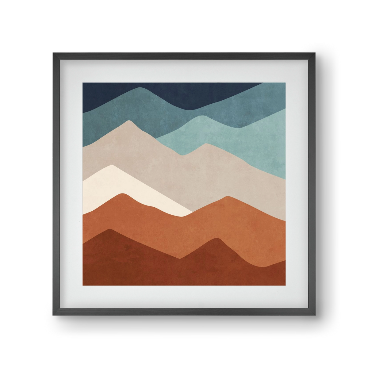 MINIMAL TROPICAL ART - LANDSCAPE 03, 30x30 cm (20x20 cm), Fekete keret, paszpartuval