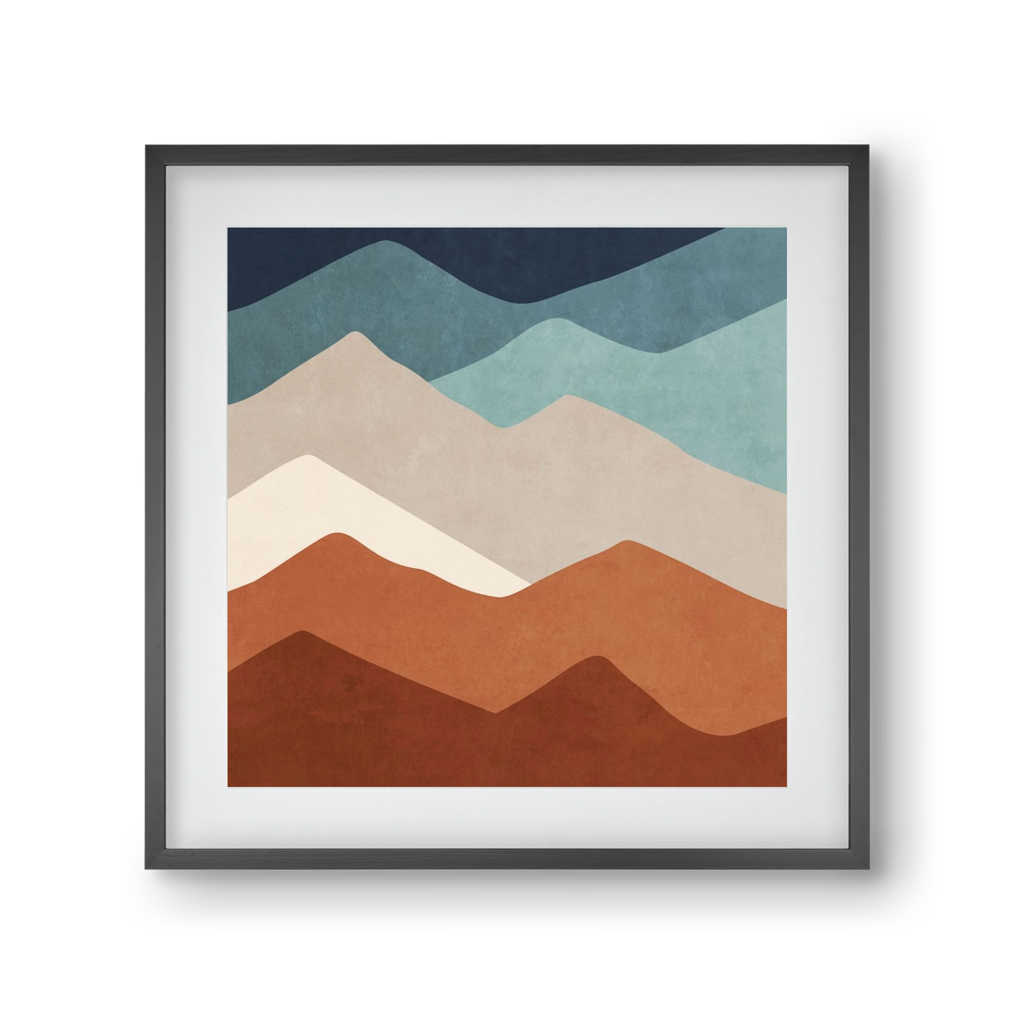 MINIMAL TROPICAL ART - LANDSCAPE 03, 30x30 cm (20x20 cm), Fekete keret, paszpartuval