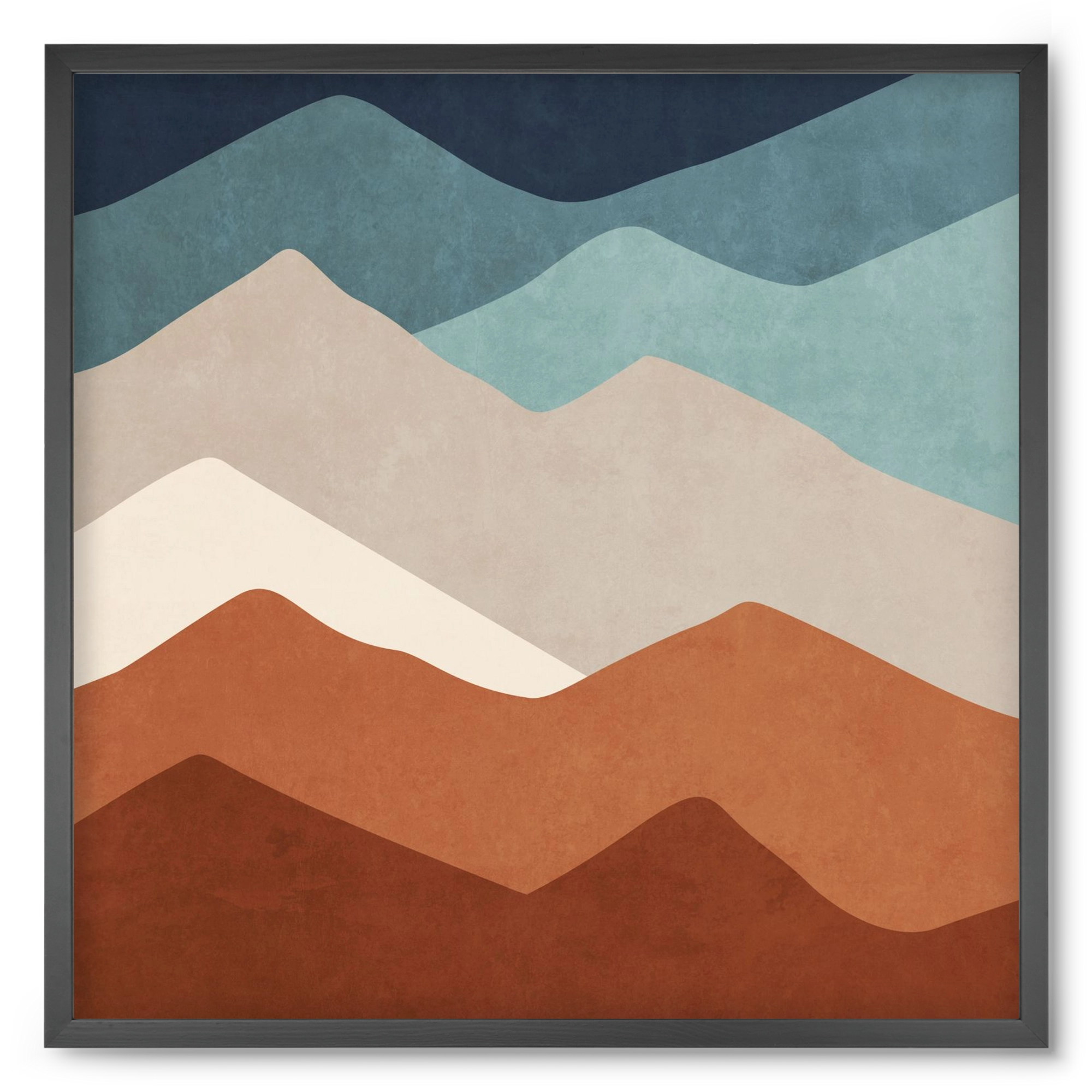 MINIMAL TROPICAL ART - LANDSCAPE 03, 50x50 cm (50x50 cm), Fekete keret