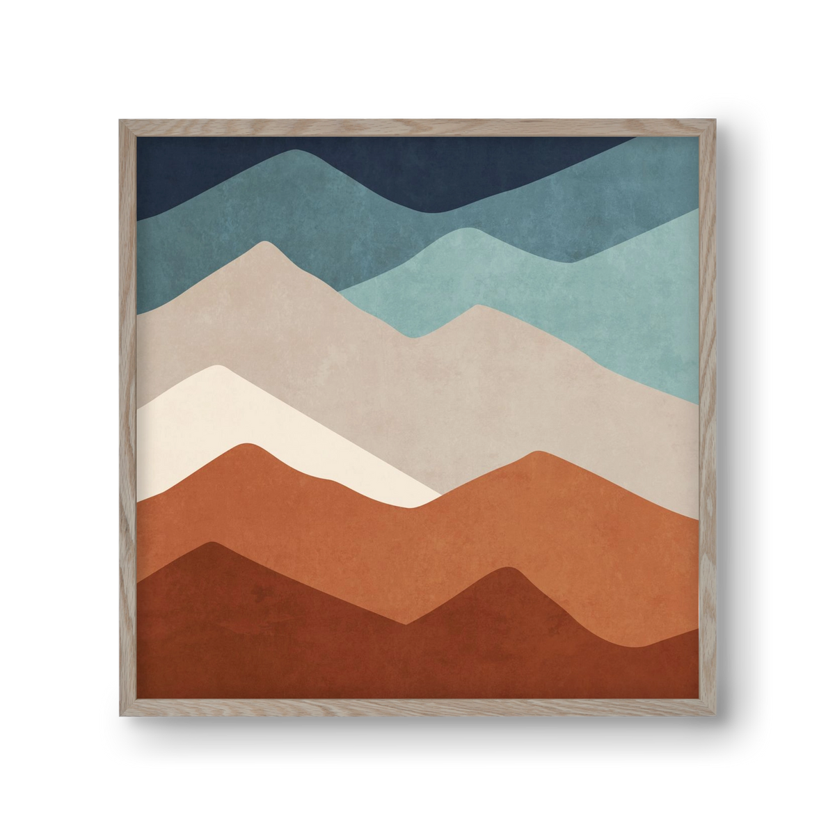 MINIMAL TROPICAL ART - LANDSCAPE 03, 30x30 cm (30x30 cm), Tölgy keret