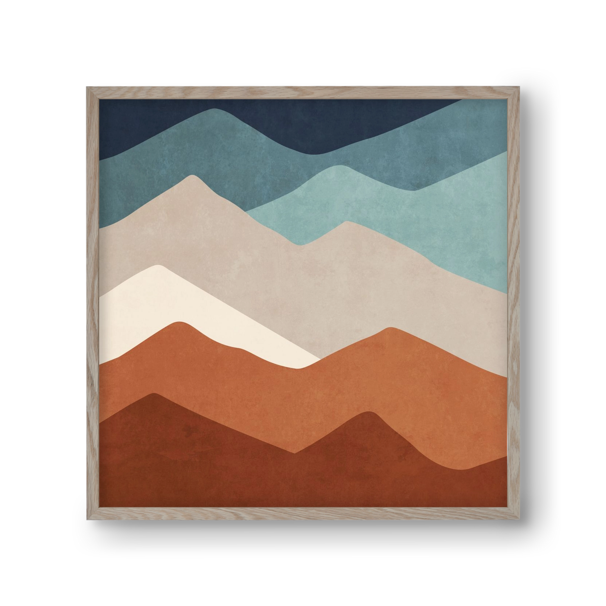 MINIMAL TROPICAL ART - LANDSCAPE 03, 30x30 cm (30x30 cm), Tölgy keret