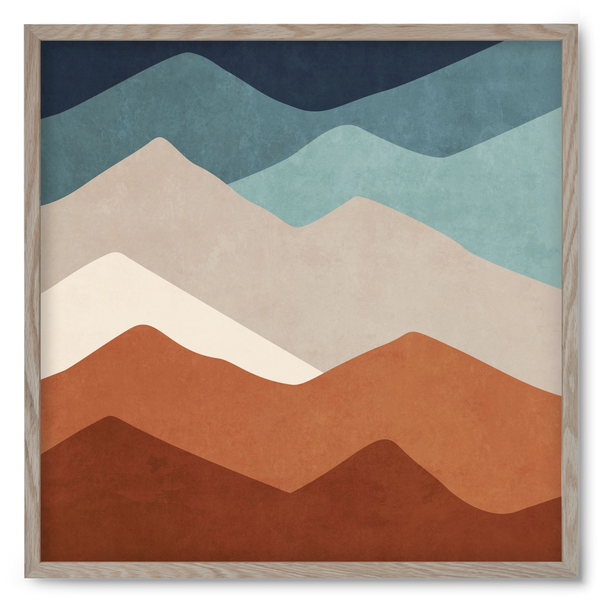 MINIMAL TROPICAL ART - LANDSCAPE 03, 50x50 cm (50x50 cm), Tölgy keret