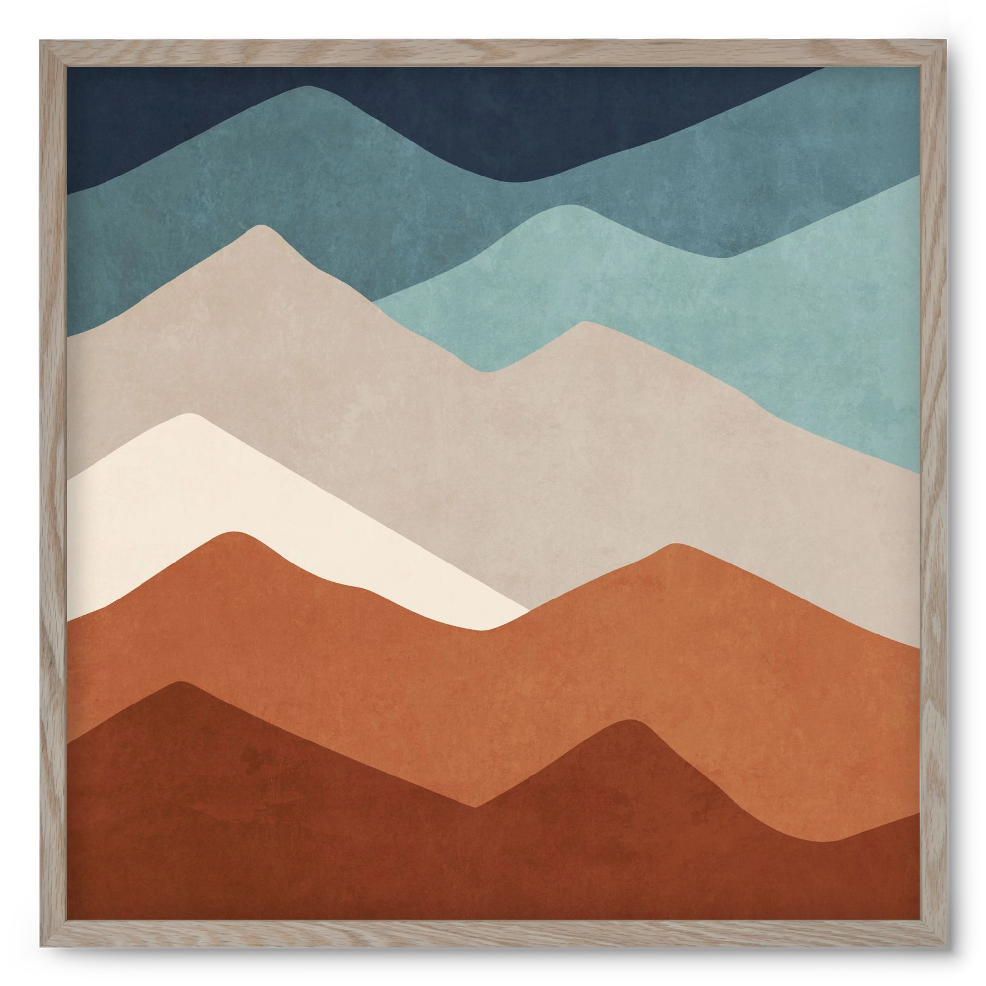 MINIMAL TROPICAL ART - LANDSCAPE 03, 50x50 cm (50x50 cm), Tölgy keret