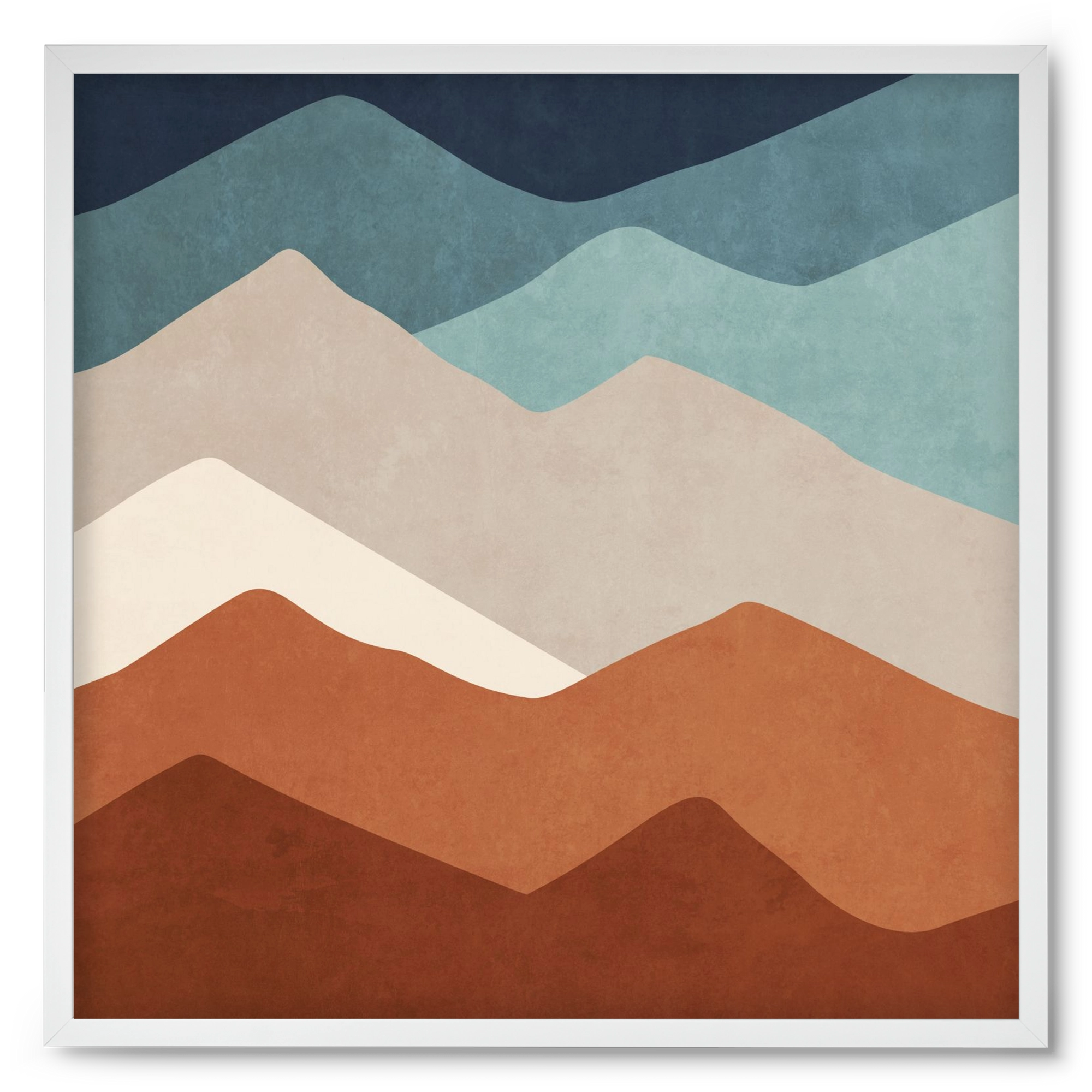 MINIMAL TROPICAL ART - LANDSCAPE 03, 50x50 cm (50x50 cm), Fehér keret