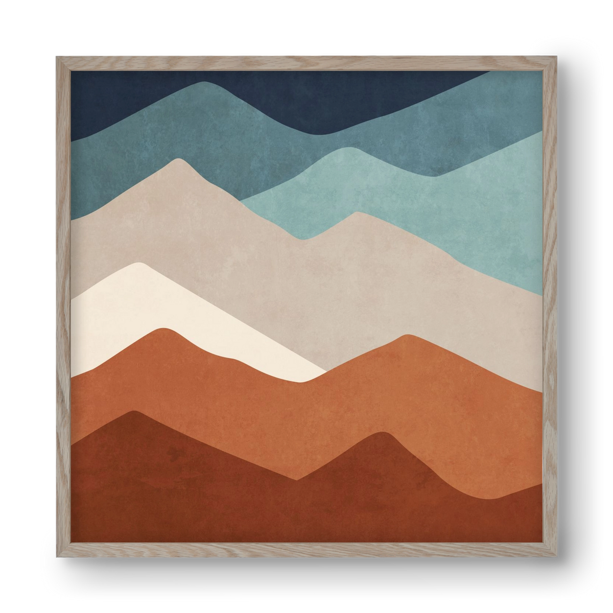 MINIMAL TROPICAL ART - LANDSCAPE 03, 40x40 cm (40x40 cm), Tölgy keret