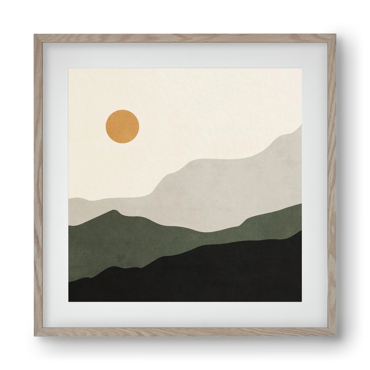 MINIMAL TROPICAL ART - LANDSCAPE 04, 40x40 cm (30x30 cm), Tölgy keret, paszpartuval