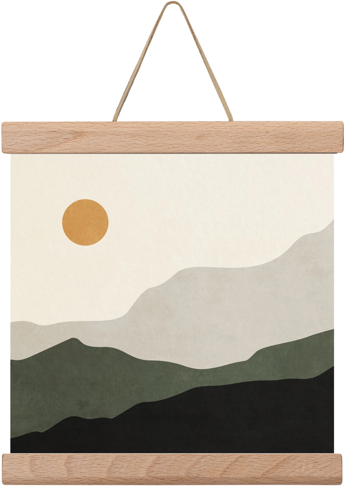 MINIMAL TROPICAL ART - LANDSCAPE 04, 20x20 cm (20x20 cm), Tölgy akasztó