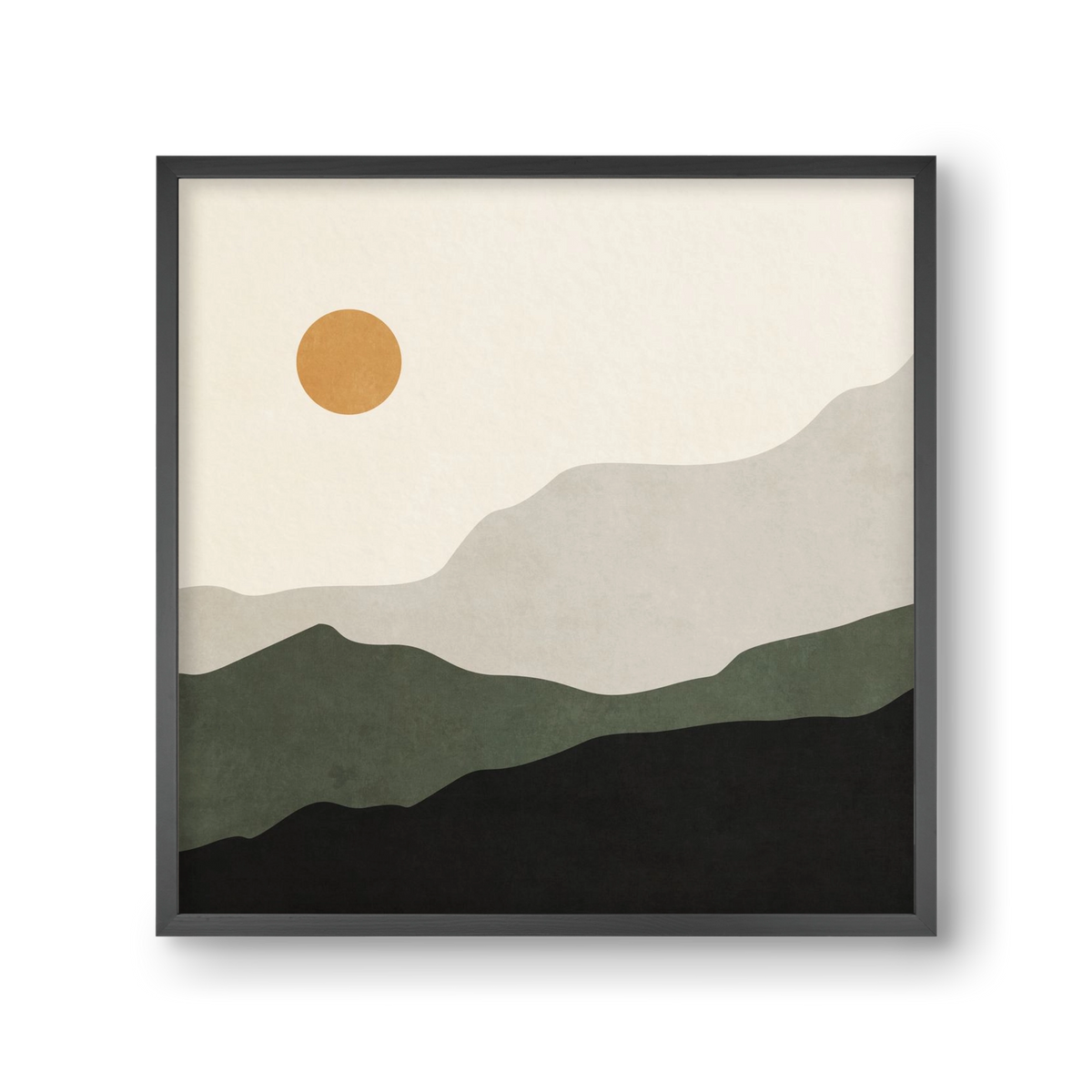 MINIMAL TROPICAL ART - LANDSCAPE 04, 30x30 cm (30x30 cm), Fekete keret