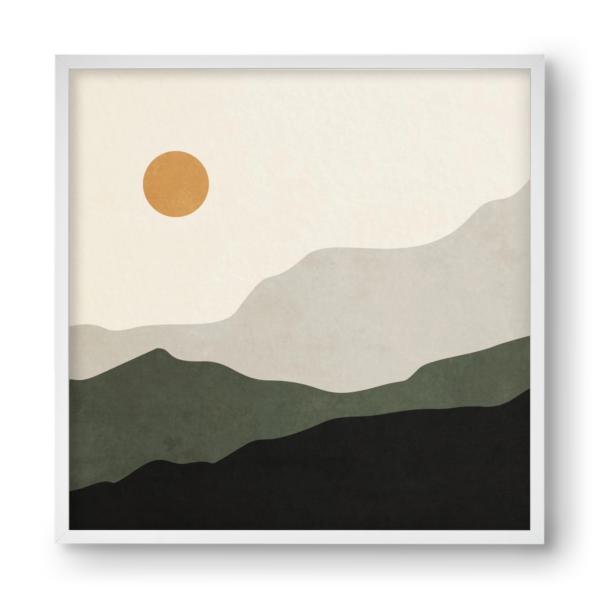 MINIMAL TROPICAL ART - LANDSCAPE 04, 40x40 cm (40x40 cm), Fehér keret