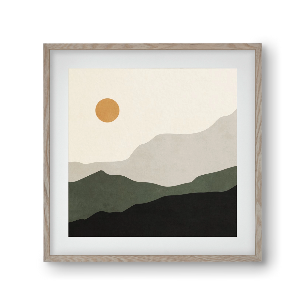 MINIMAL TROPICAL ART - LANDSCAPE 04, 30x30 cm (20x20 cm), Tölgy keret, paszpartuval