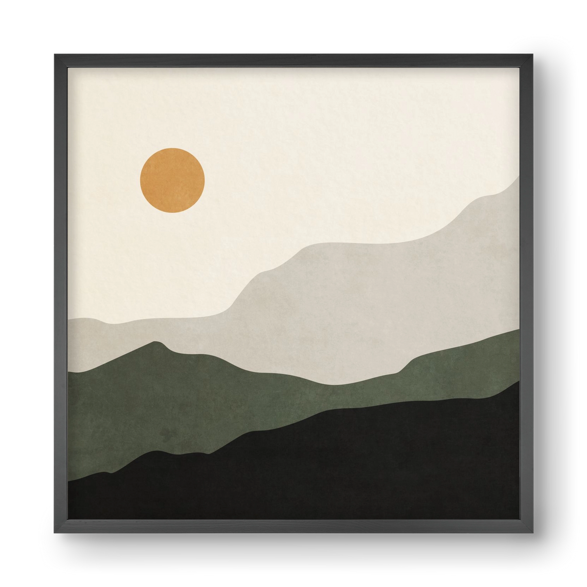 MINIMAL TROPICAL ART - LANDSCAPE 04, 40x40 cm (40x40 cm), Fekete keret