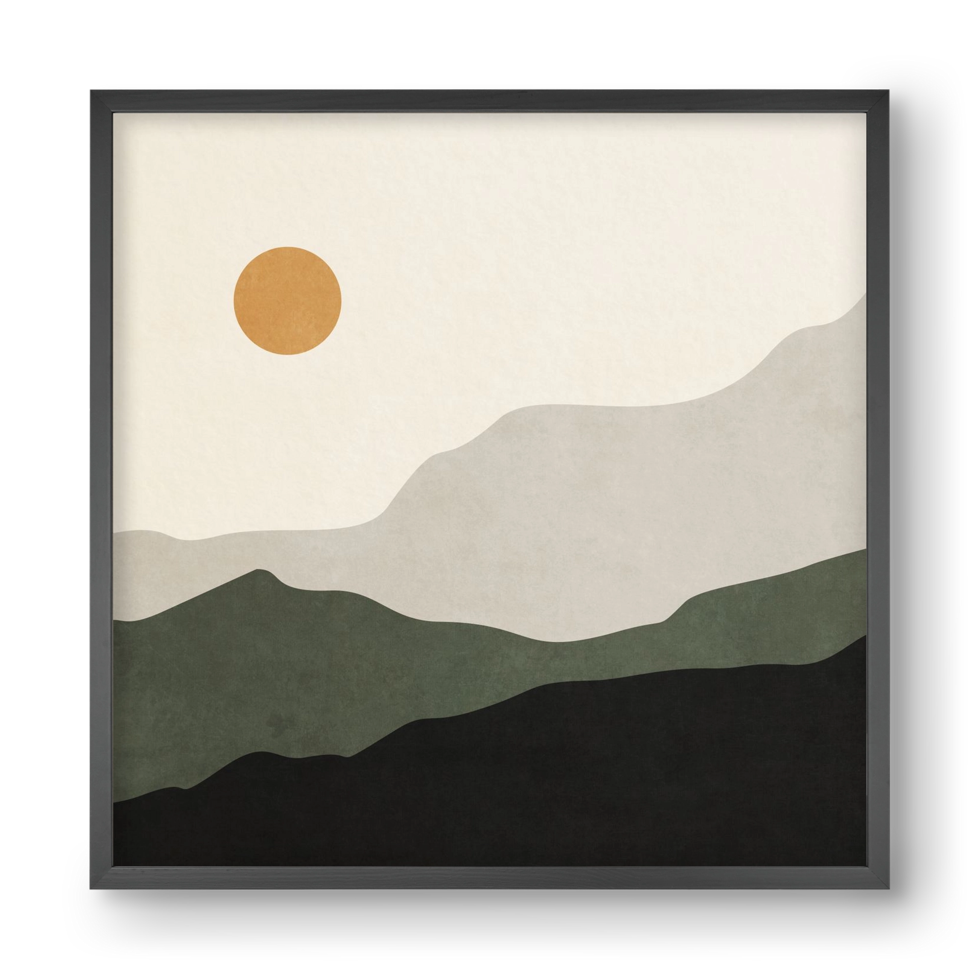 MINIMAL TROPICAL ART - LANDSCAPE 04, 40x40 cm (40x40 cm), Fekete keret