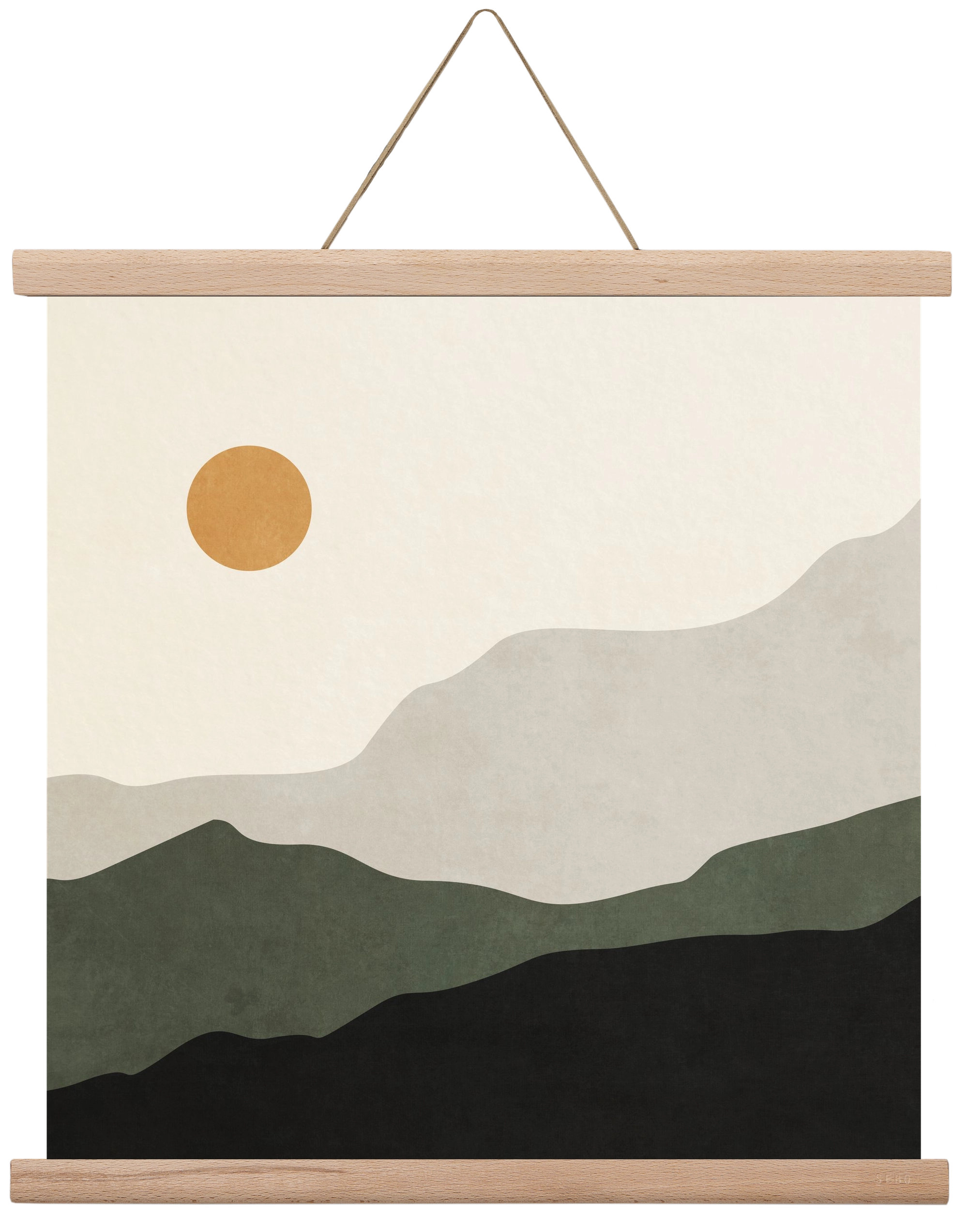 MINIMAL TROPICAL ART - LANDSCAPE 04, 40x40 cm (40x40 cm), Tölgy akasztó