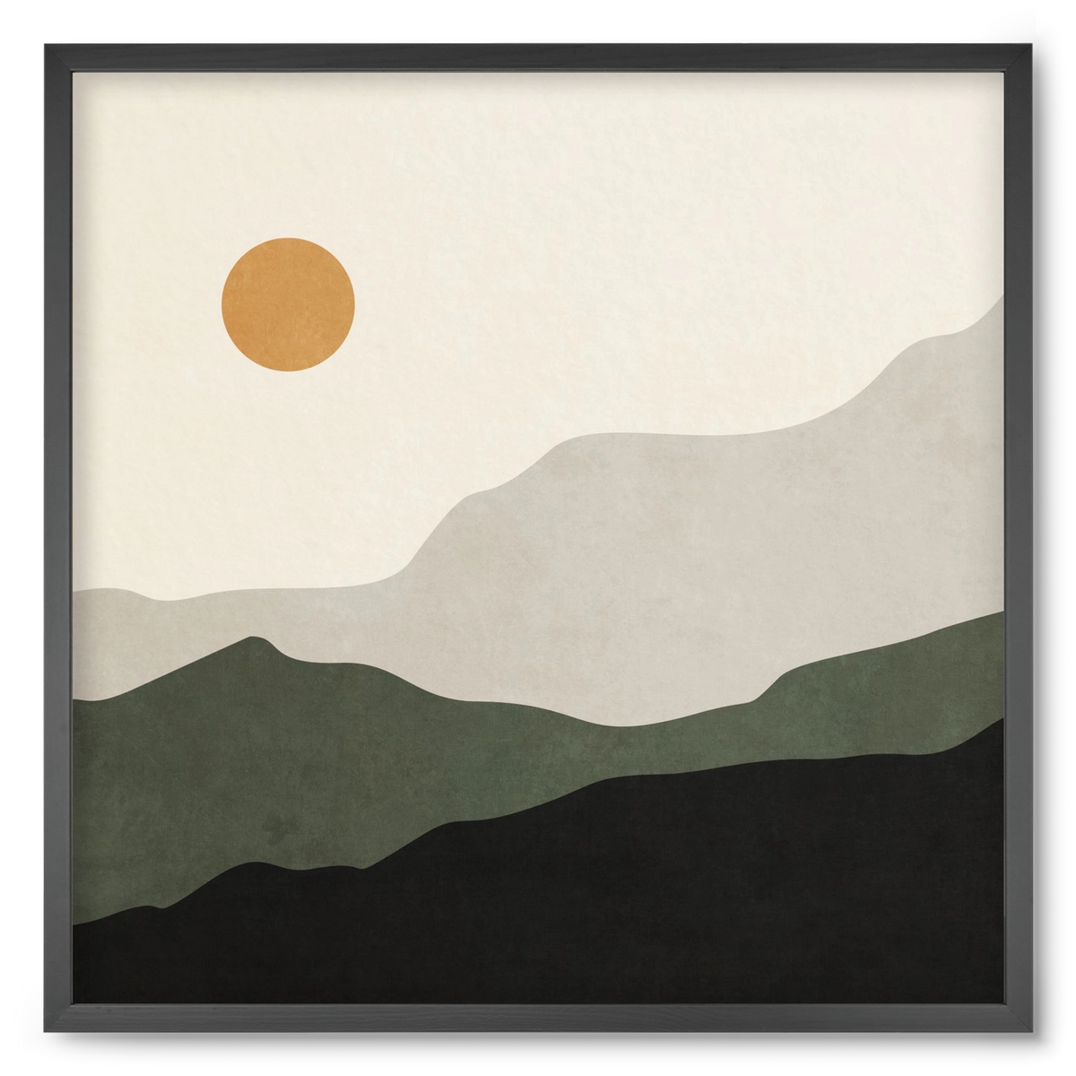 MINIMAL TROPICAL ART - LANDSCAPE 04, 50x50 cm (50x50 cm), Fekete keret