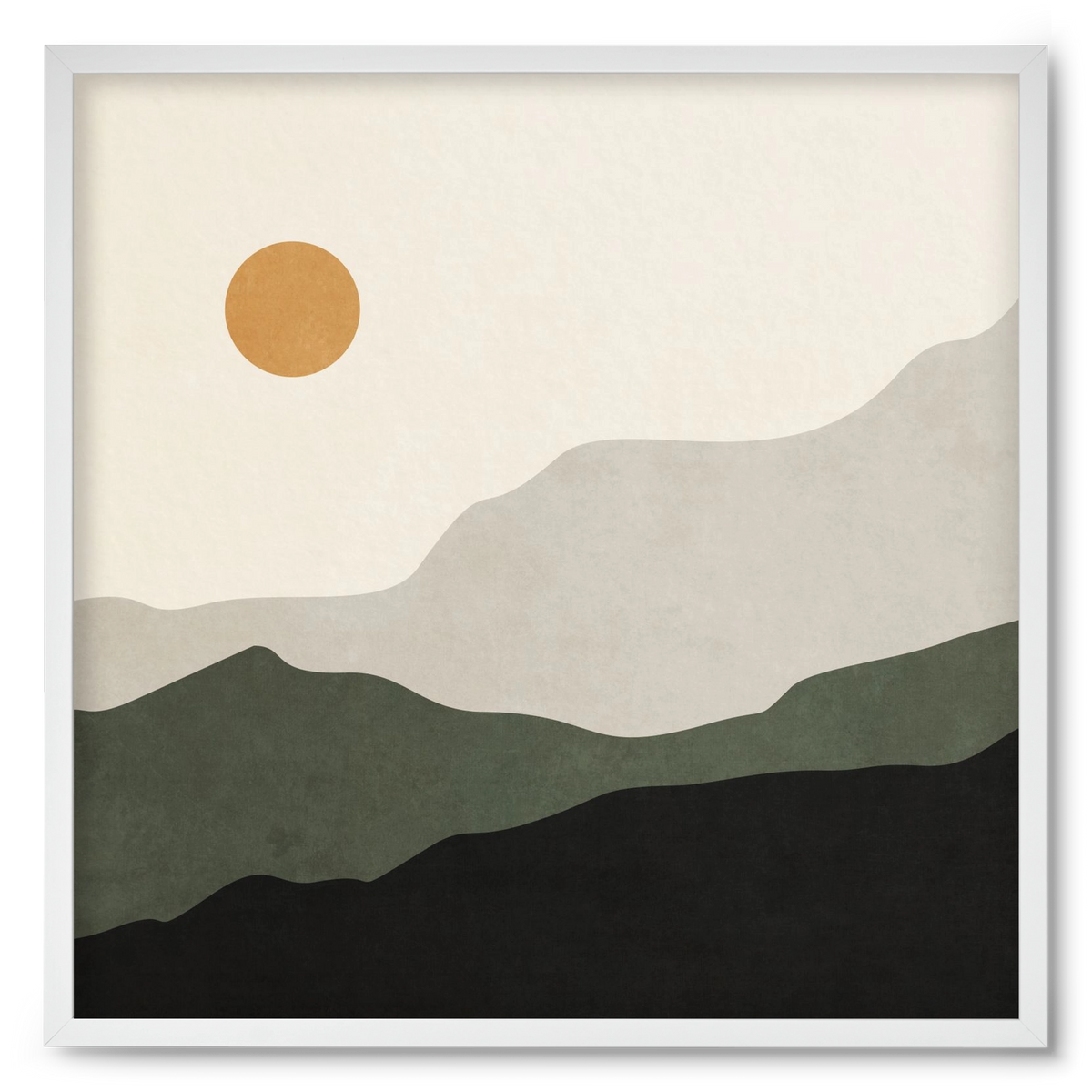 MINIMAL TROPICAL ART - LANDSCAPE 04, 50x50 cm (50x50 cm), Fehér keret