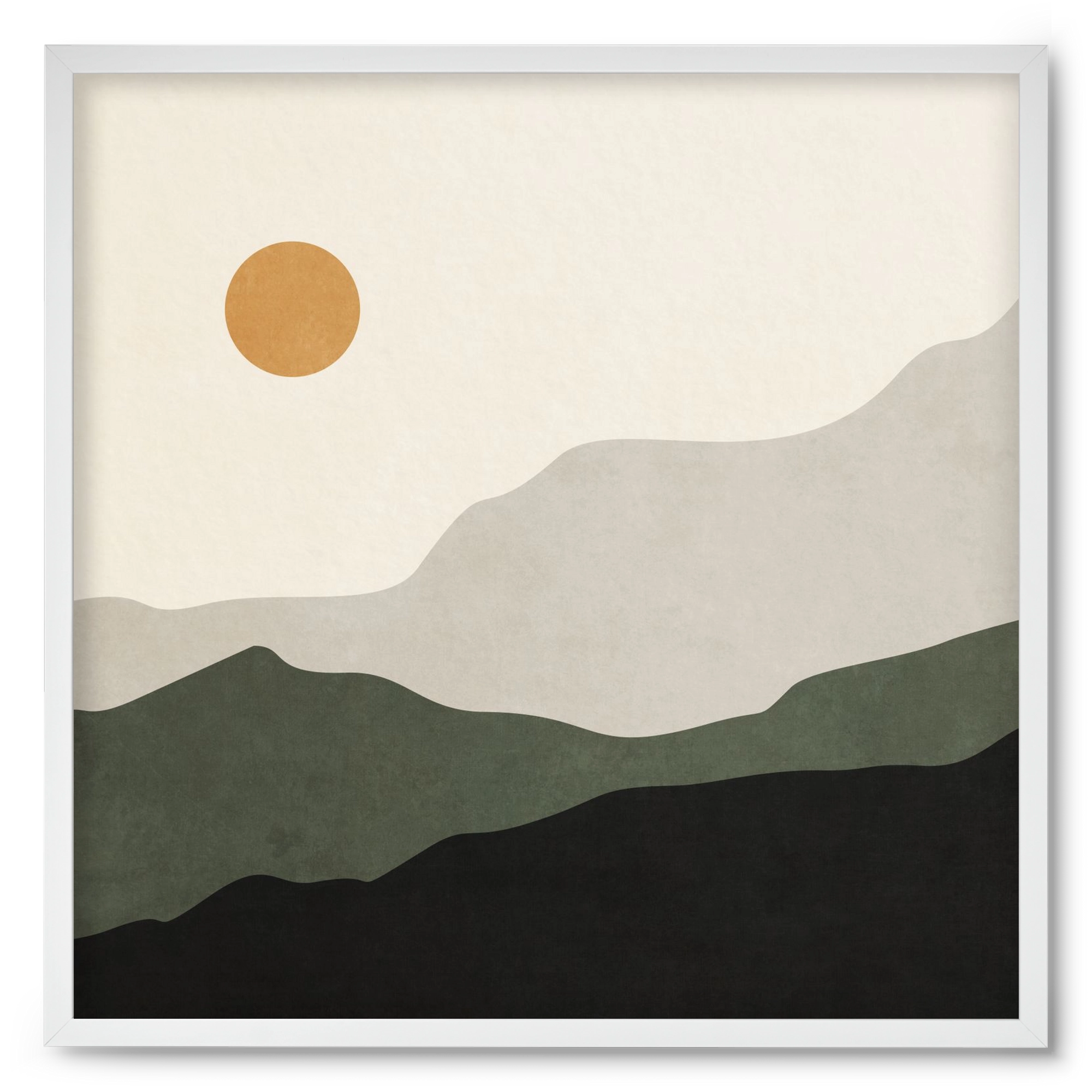 MINIMAL TROPICAL ART - LANDSCAPE 04, 50x50 cm (50x50 cm), Fehér keret