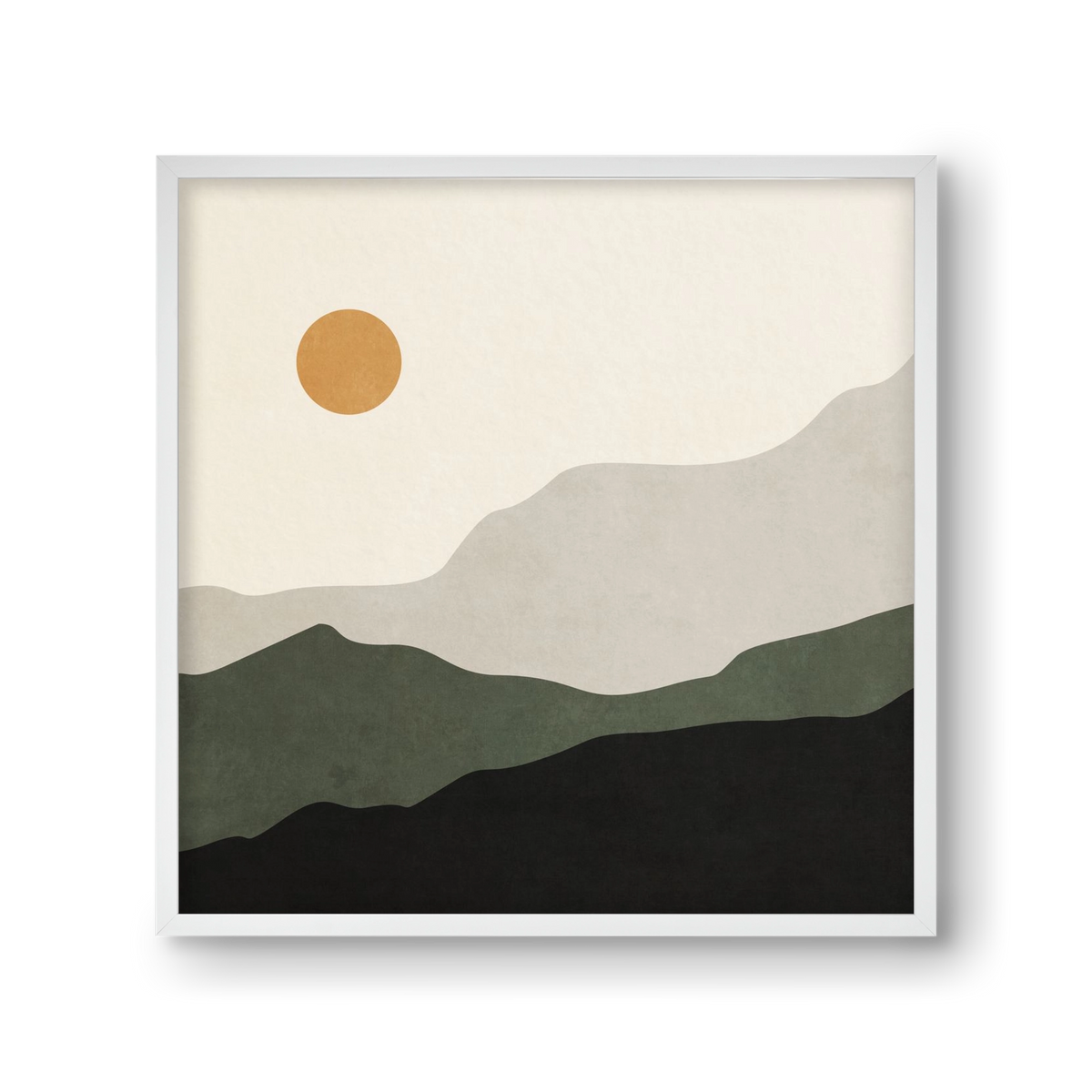 MINIMAL TROPICAL ART - LANDSCAPE 04, 30x30 cm (30x30 cm), Fehér keret