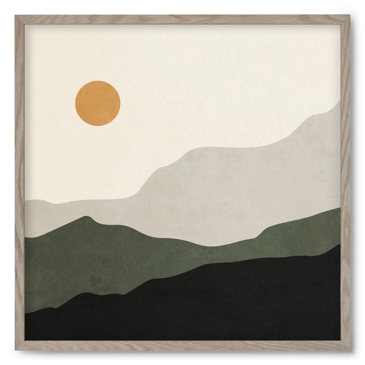 MINIMAL TROPICAL ART - LANDSCAPE 04, 50x50 cm (50x50 cm), Tölgy keret