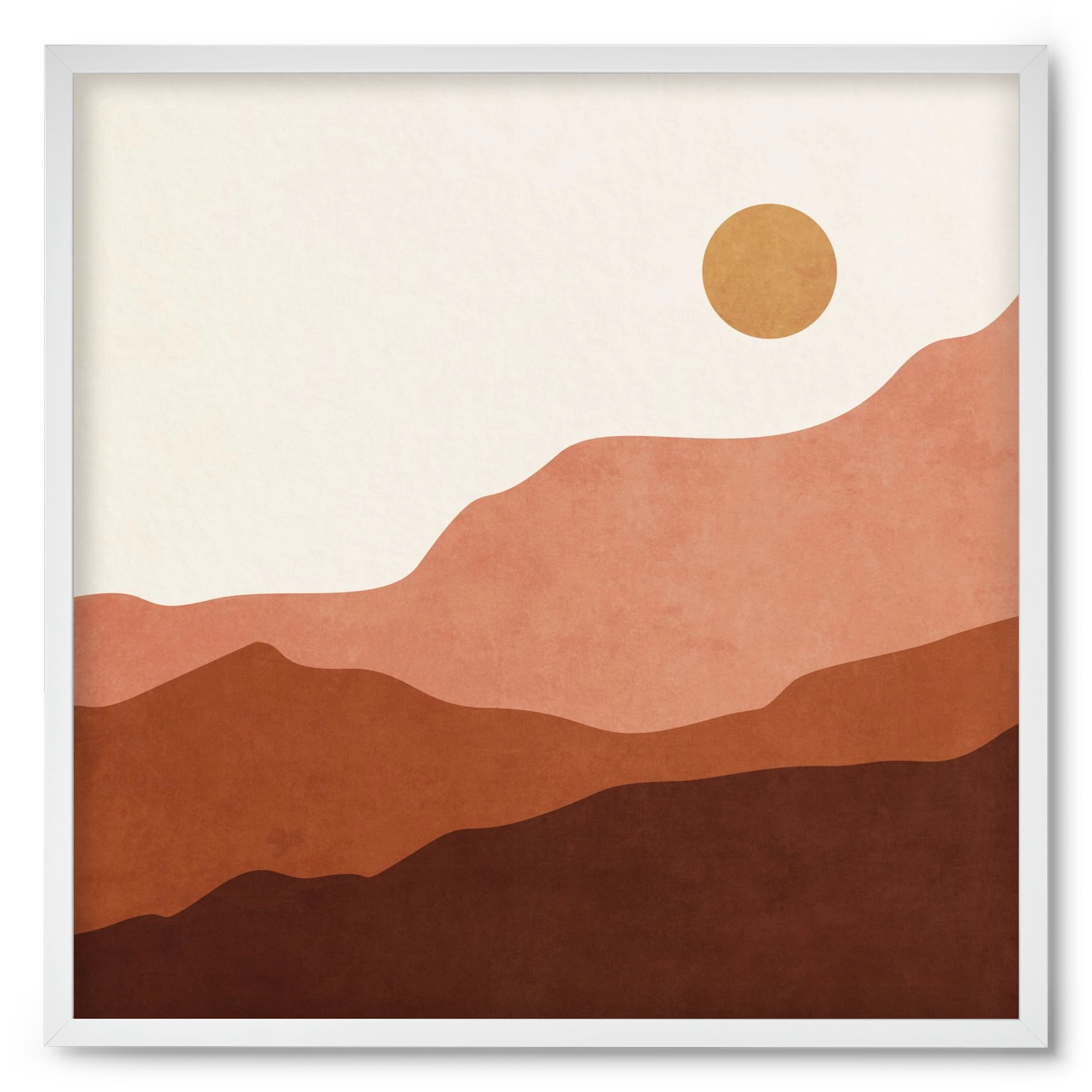 MINIMAL TROPICAL ART - LANDSCAPE 05, 50x50 cm (50x50 cm), Fehér keret