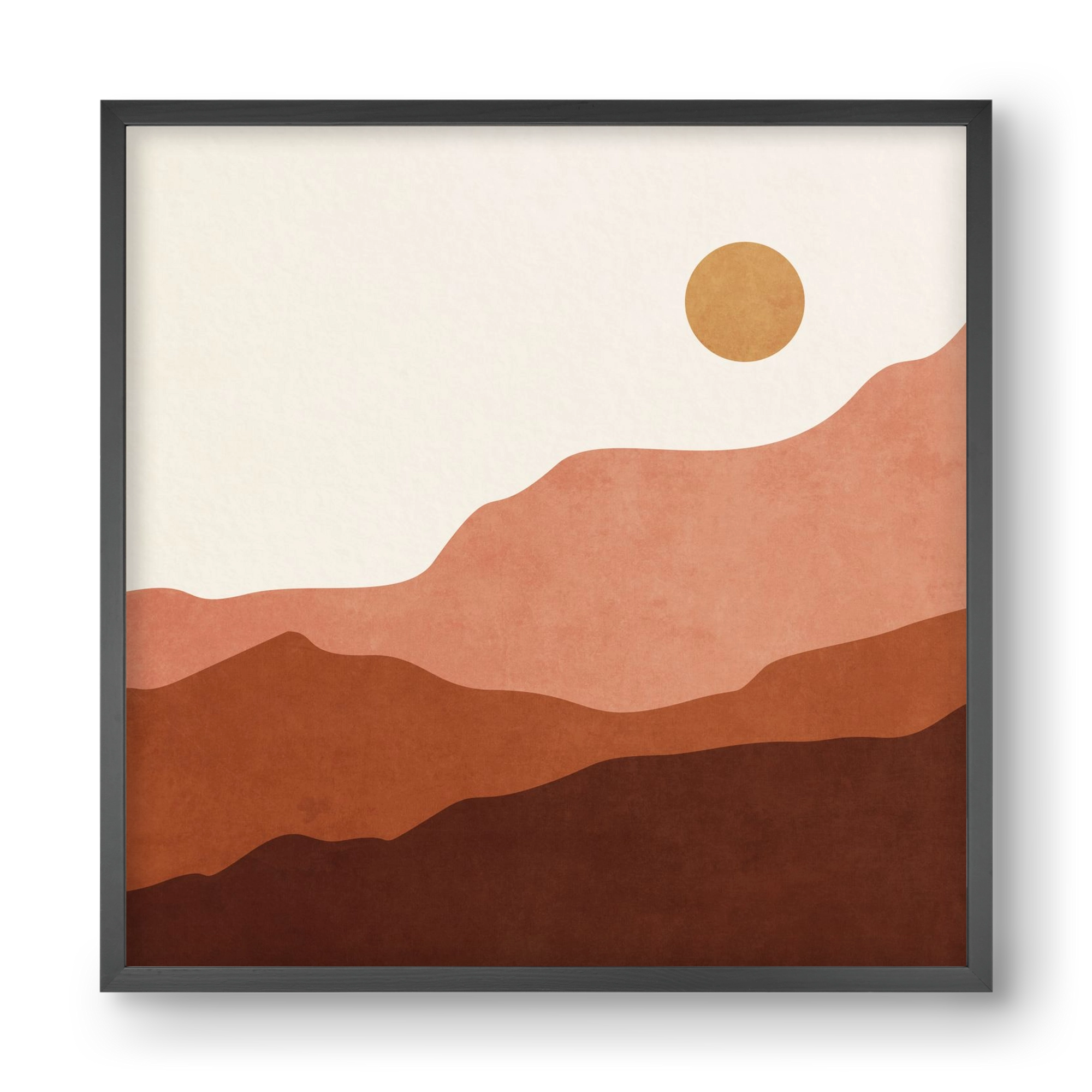 MINIMAL TROPICAL ART - LANDSCAPE 05, 40x40 cm (40x40 cm), Fekete keret