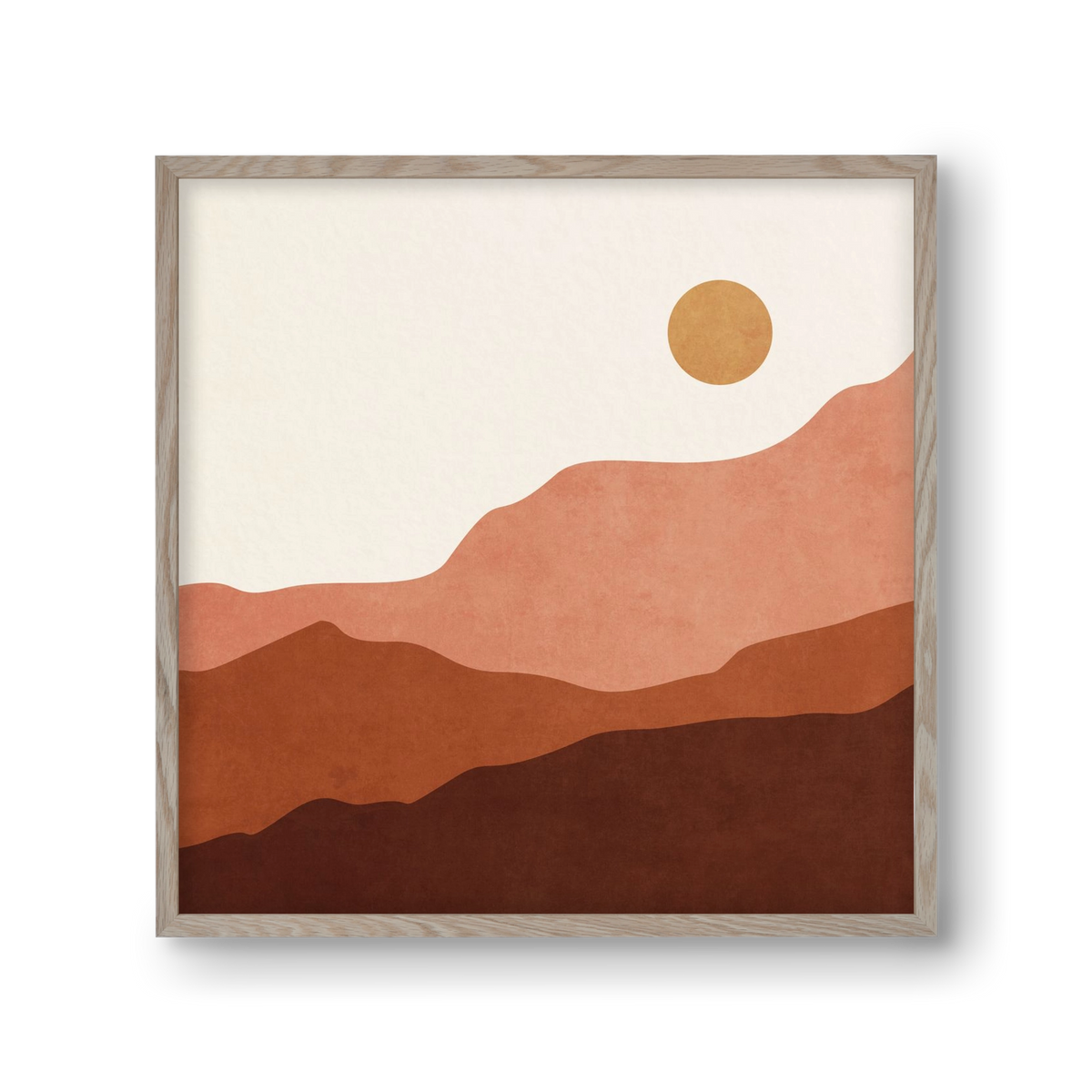 MINIMAL TROPICAL ART - LANDSCAPE 05, 30x30 cm (30x30 cm), Tölgy keret