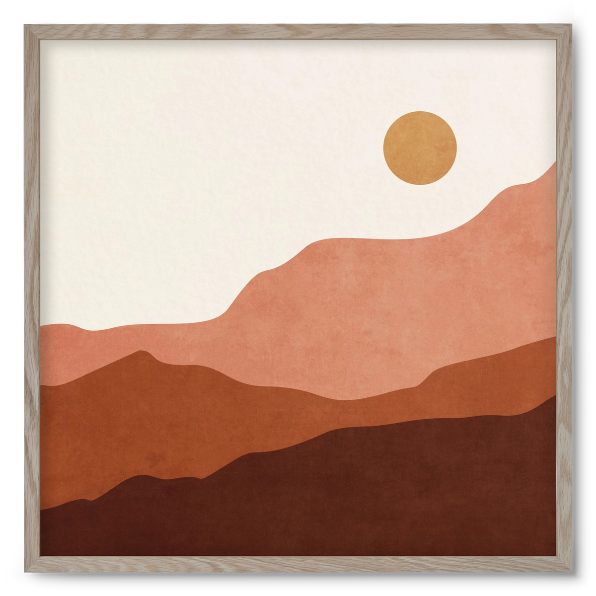 MINIMAL TROPICAL ART - LANDSCAPE 05, 50x50 cm (50x50 cm), Tölgy keret