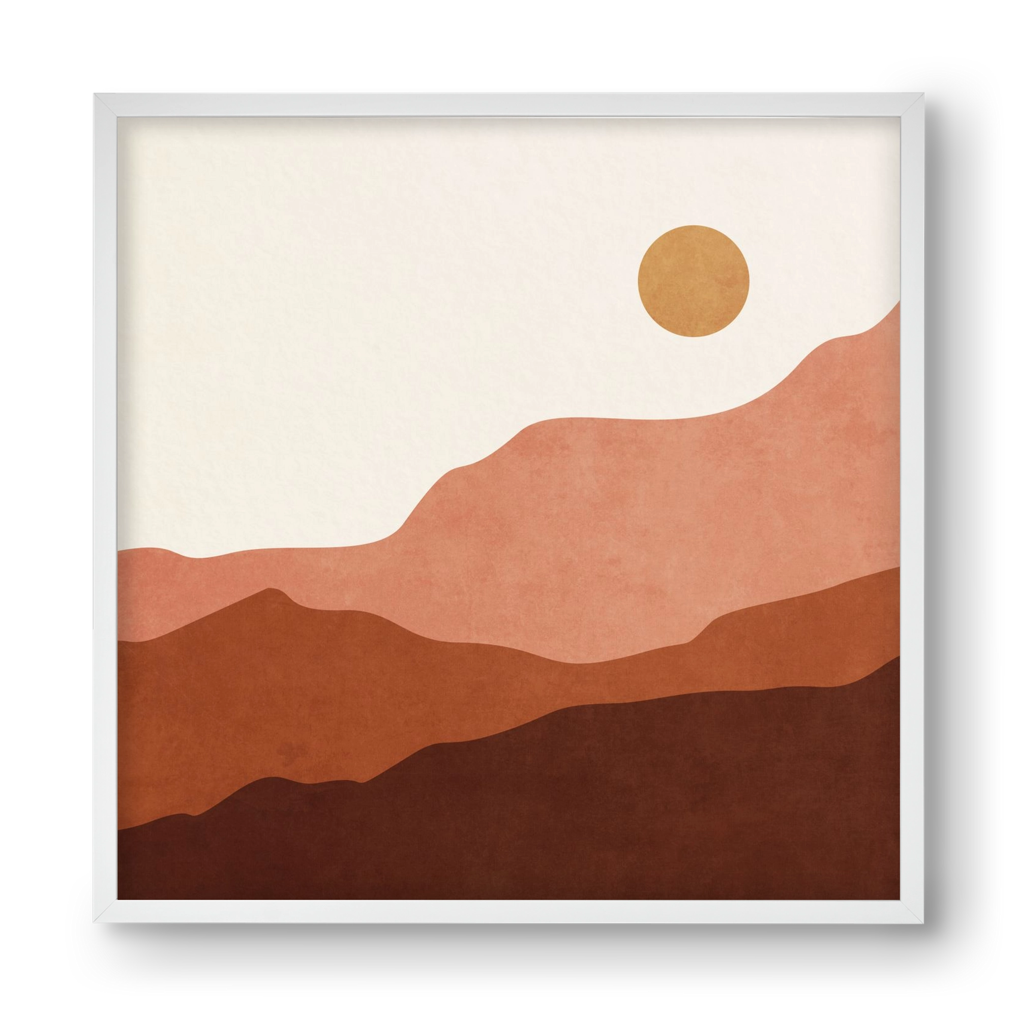 MINIMAL TROPICAL ART - LANDSCAPE 05, 40x40 cm (40x40 cm), Fehér keret