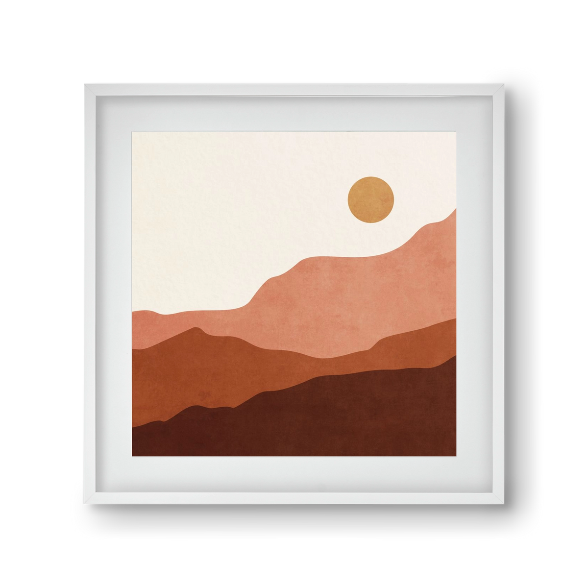 MINIMAL TROPICAL ART - LANDSCAPE 05, 30x30 cm (20x20 cm), Fehér keret, paszpartuval