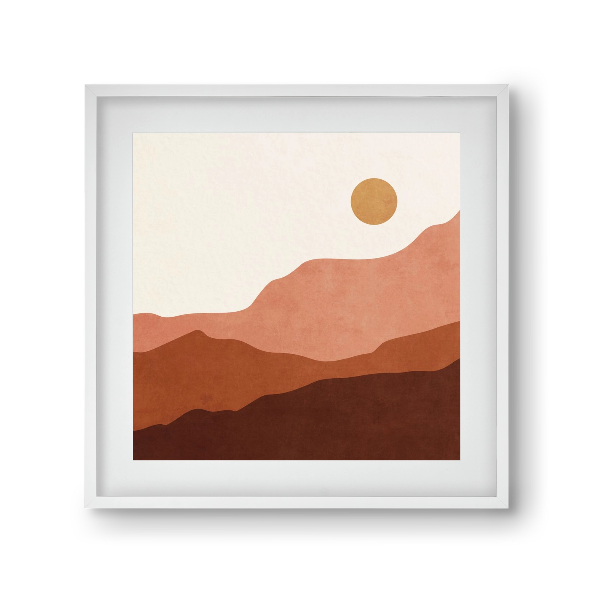 MINIMAL TROPICAL ART - LANDSCAPE 05, 30x30 cm (20x20 cm), Fehér keret, paszpartuval