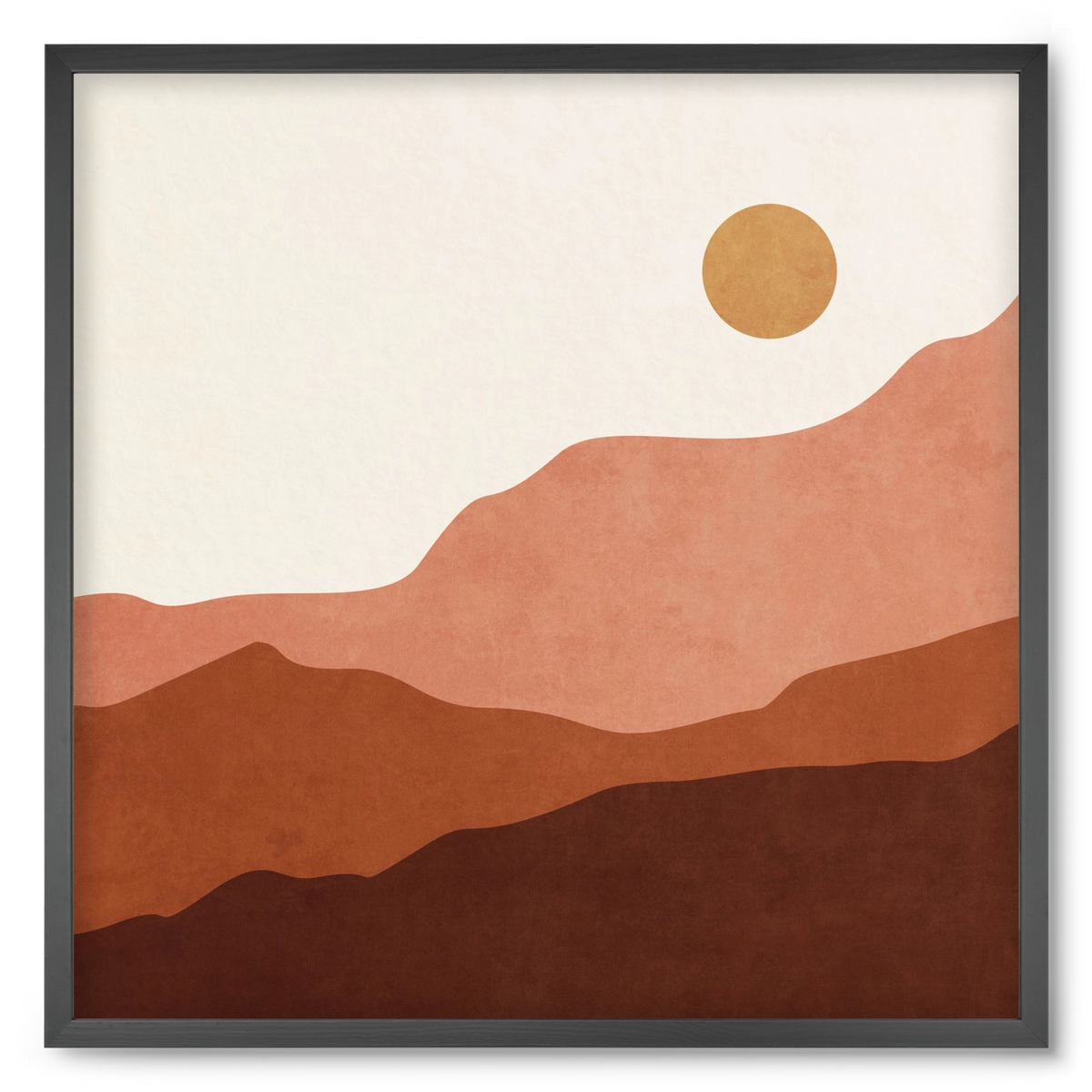 MINIMAL TROPICAL ART - LANDSCAPE 05, 50x50 cm (50x50 cm), Fekete keret