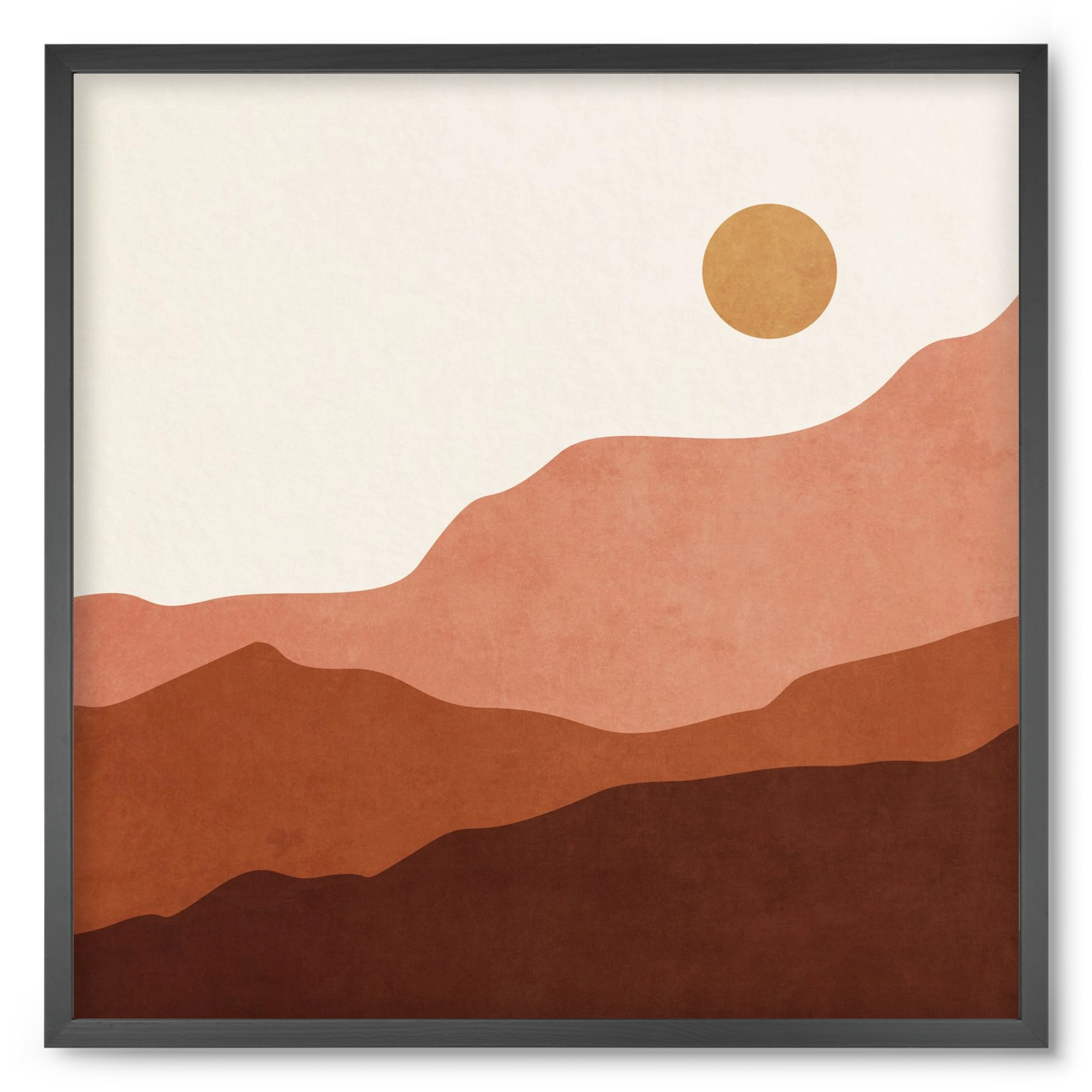 MINIMAL TROPICAL ART - LANDSCAPE 05, 50x50 cm (50x50 cm), Fekete keret