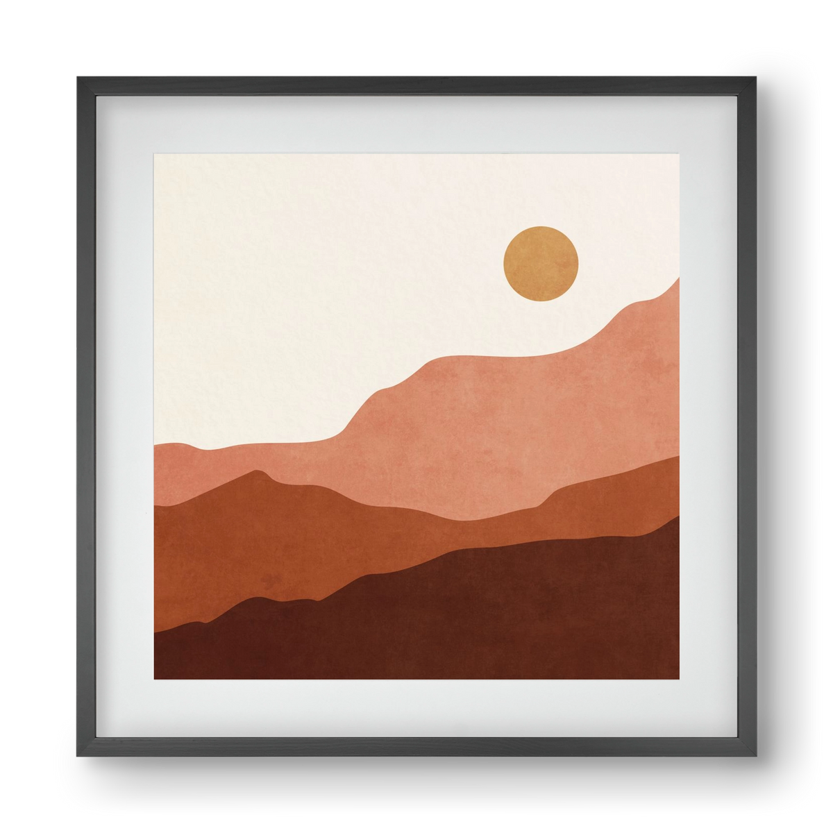 MINIMAL TROPICAL ART - LANDSCAPE 05, 40x40 cm (30x30 cm), Fekete keret, paszpartuval