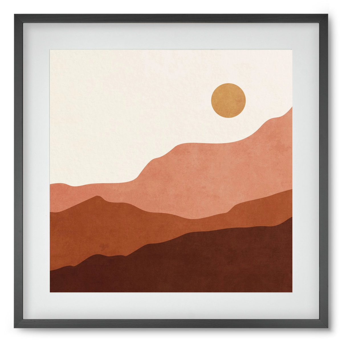 MINIMAL TROPICAL ART - LANDSCAPE 05, 50x50 cm (40x40 cm), Fekete keret, paszpartuval