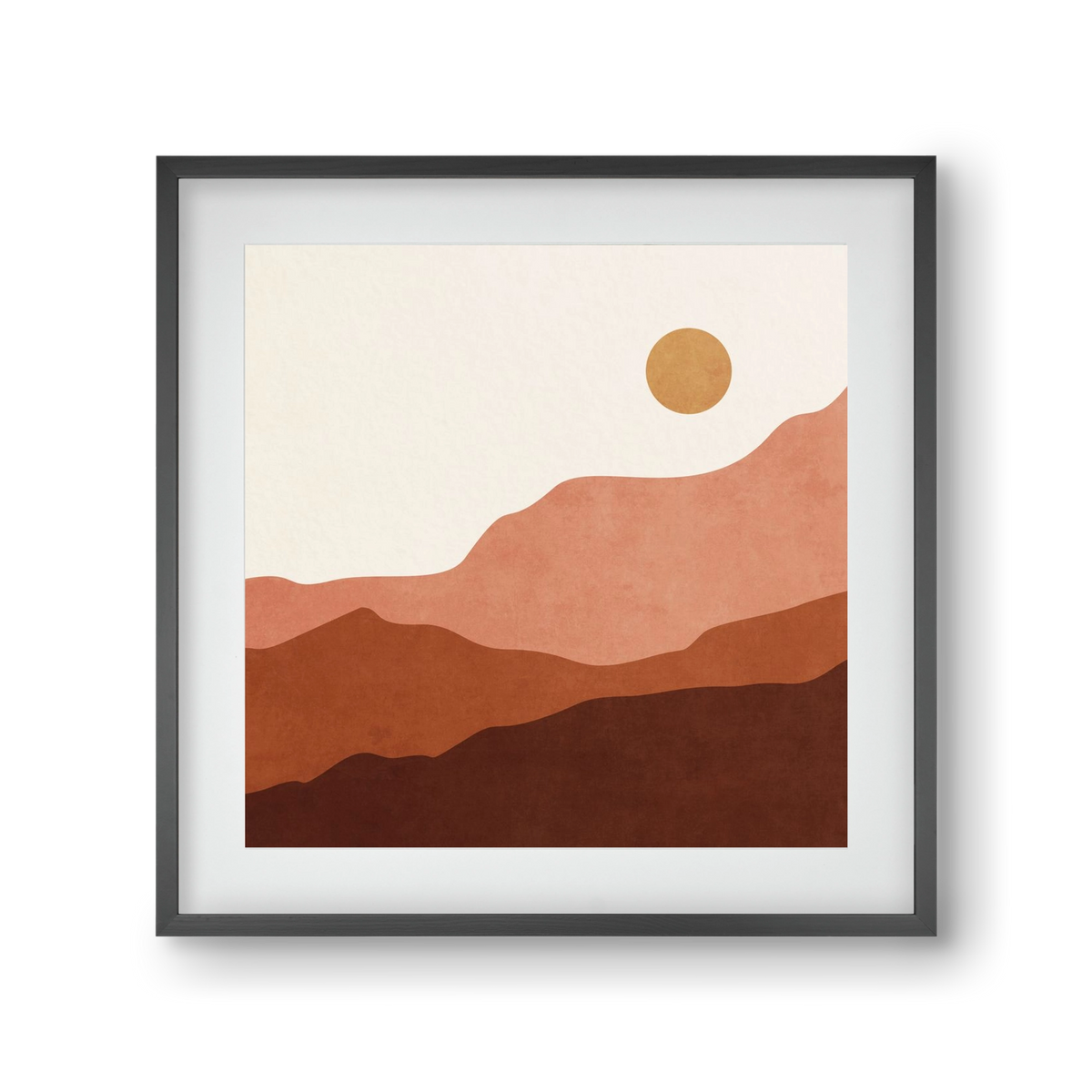 MINIMAL TROPICAL ART - LANDSCAPE 05, 30x30 cm (20x20 cm), Fekete keret, paszpartuval