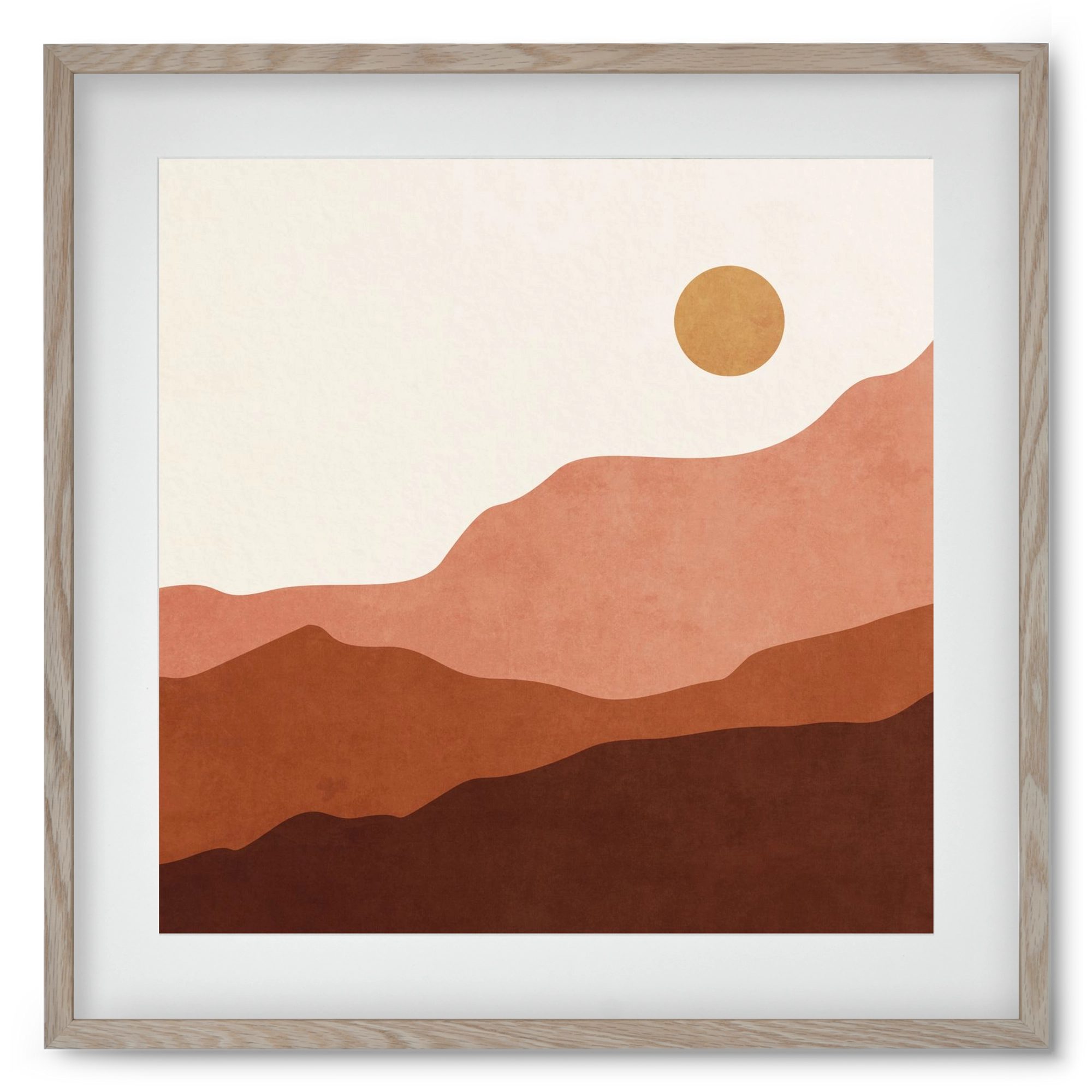 MINIMAL TROPICAL ART - LANDSCAPE 05, 50x50 cm (40x40 cm), Tölgy keret, paszpartuval