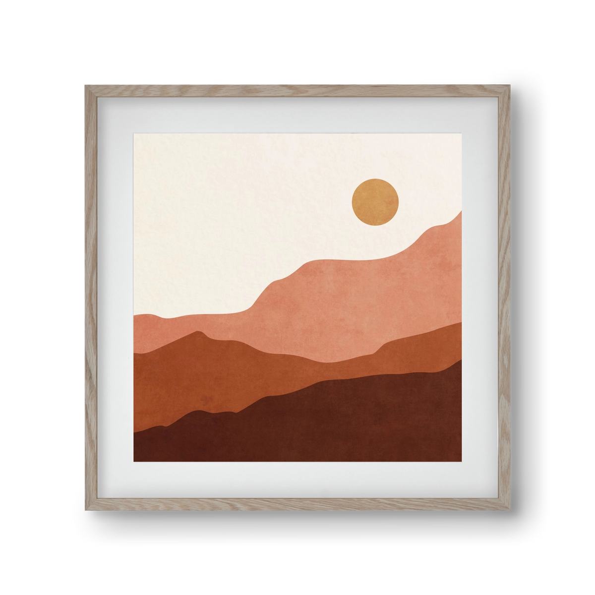 MINIMAL TROPICAL ART - LANDSCAPE 05, 30x30 cm (20x20 cm), Tölgy keret, paszpartuval
