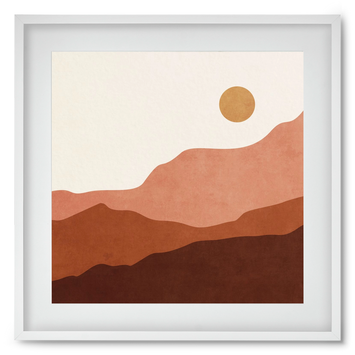 MINIMAL TROPICAL ART - LANDSCAPE 05, 50x50 cm (40x40 cm), Fehér keret, paszpartuval