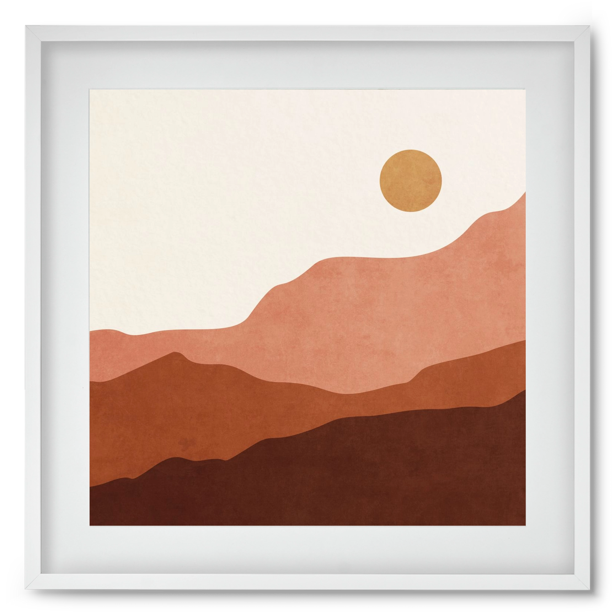 MINIMAL TROPICAL ART - LANDSCAPE 05, 50x50 cm (40x40 cm), Fehér keret, paszpartuval