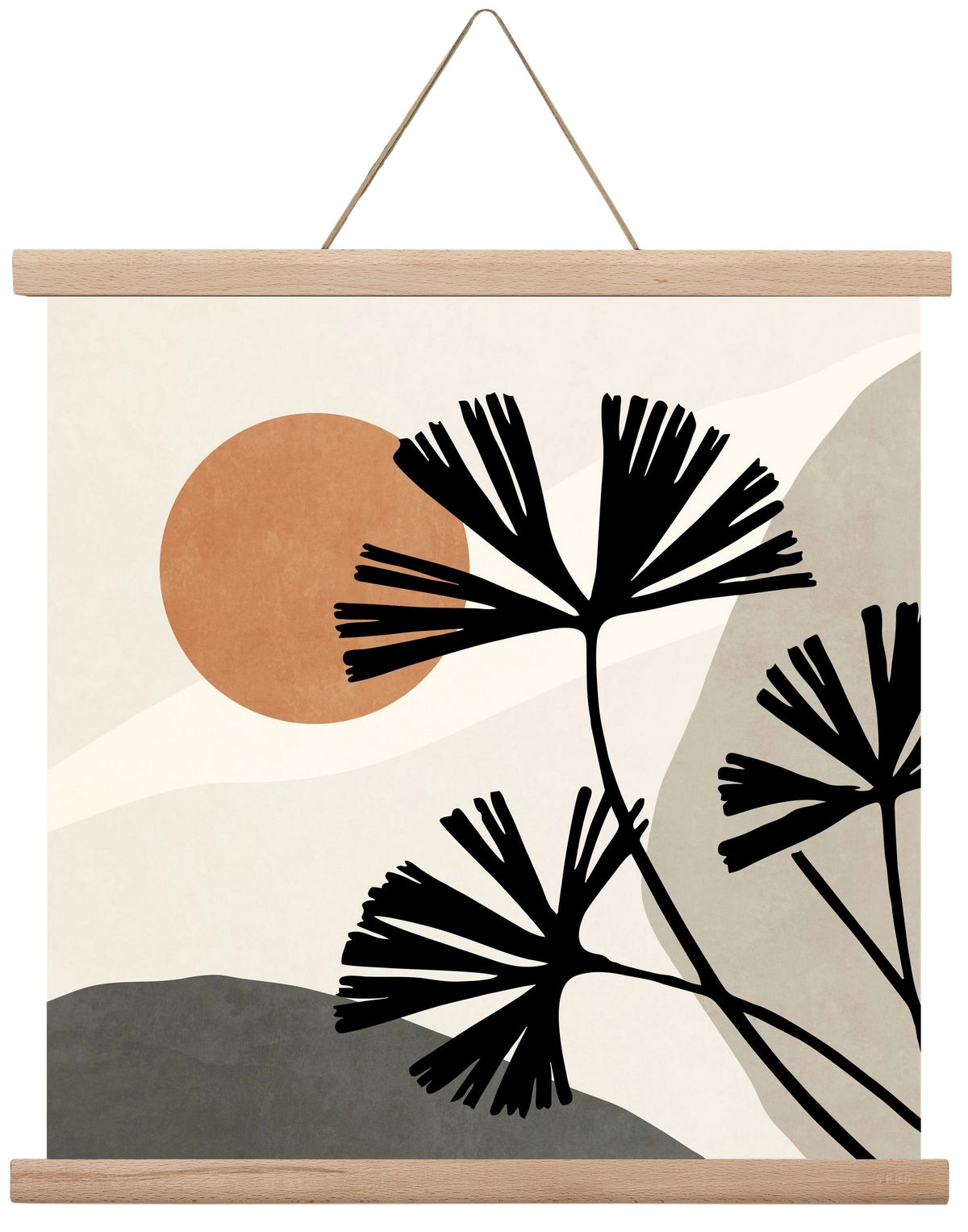 MINIMAL  ART -  TROPICAL LEAVES 01, 40x40 cm (40x40 cm), Tölgy akasztó