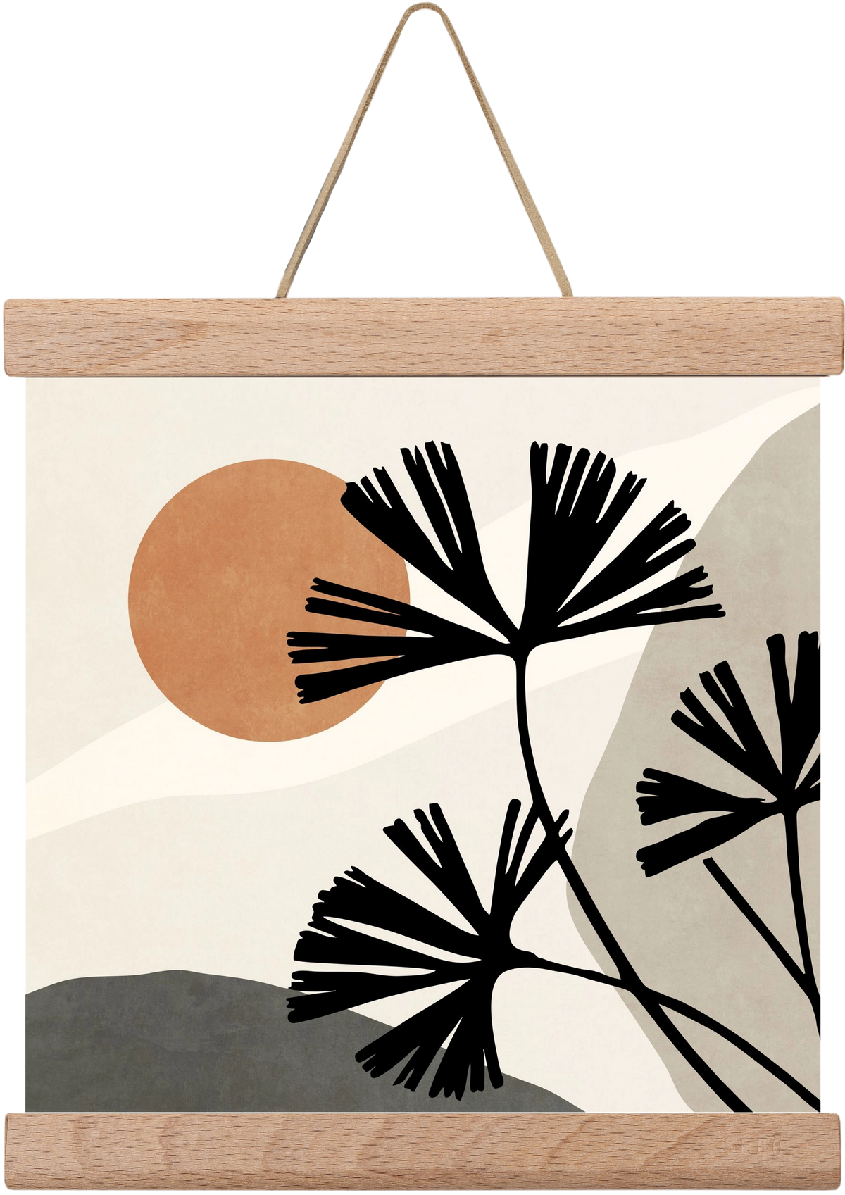 MINIMAL  ART -  TROPICAL LEAVES 01, 20x20 cm (20x20 cm), Tölgy akasztó