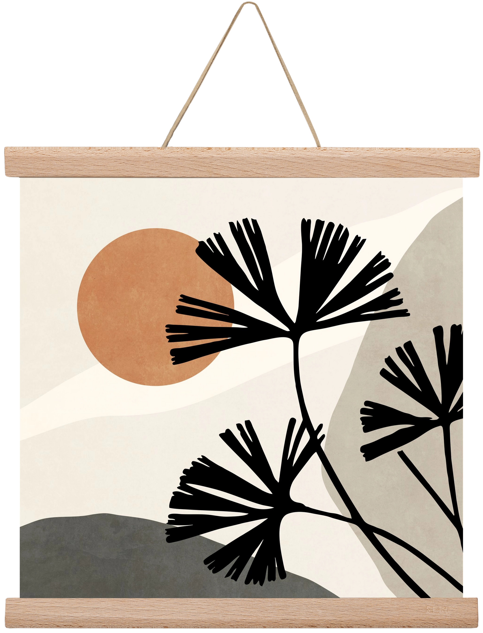 MINIMAL  ART -  TROPICAL LEAVES 01, 30x30 cm (30x30 cm), Tölgy akasztó