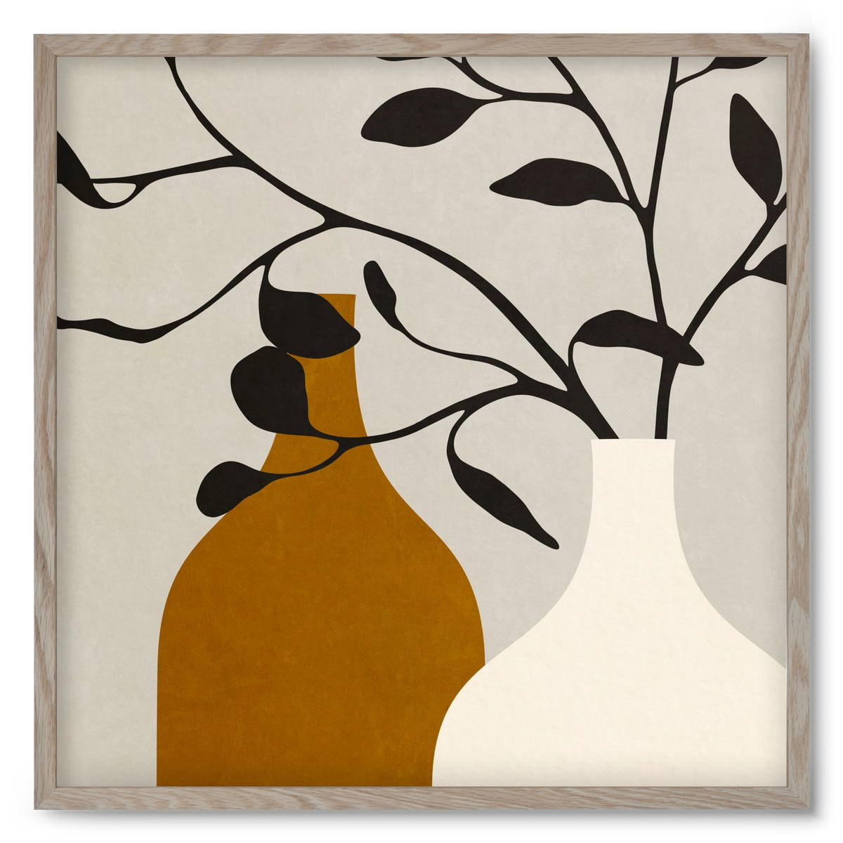 MINIMAL  ART -  VASES 01, 50x50 cm (50x50 cm), Tölgy keret