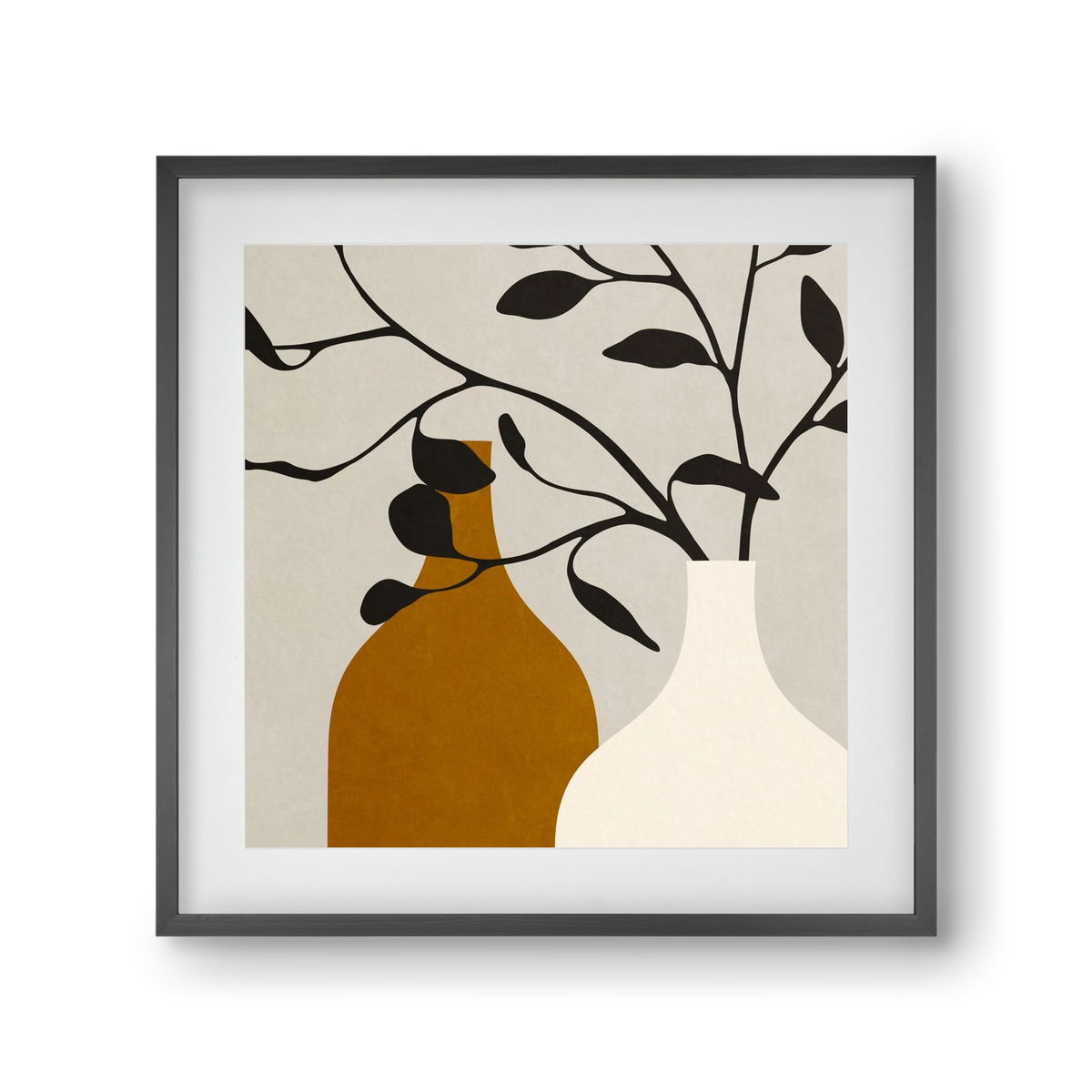 MINIMAL  ART -  VASES 01, 30x30 cm (20x20 cm), Fekete keret, paszpartuval