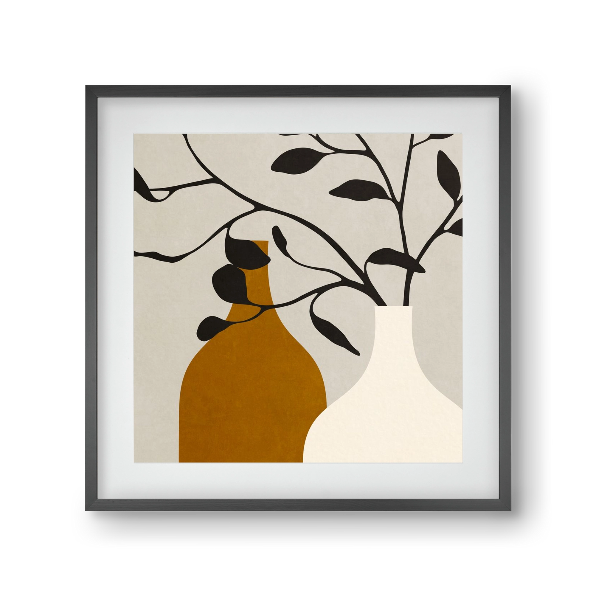 MINIMAL  ART -  VASES 01, 30x30 cm (20x20 cm), Fekete keret, paszpartuval